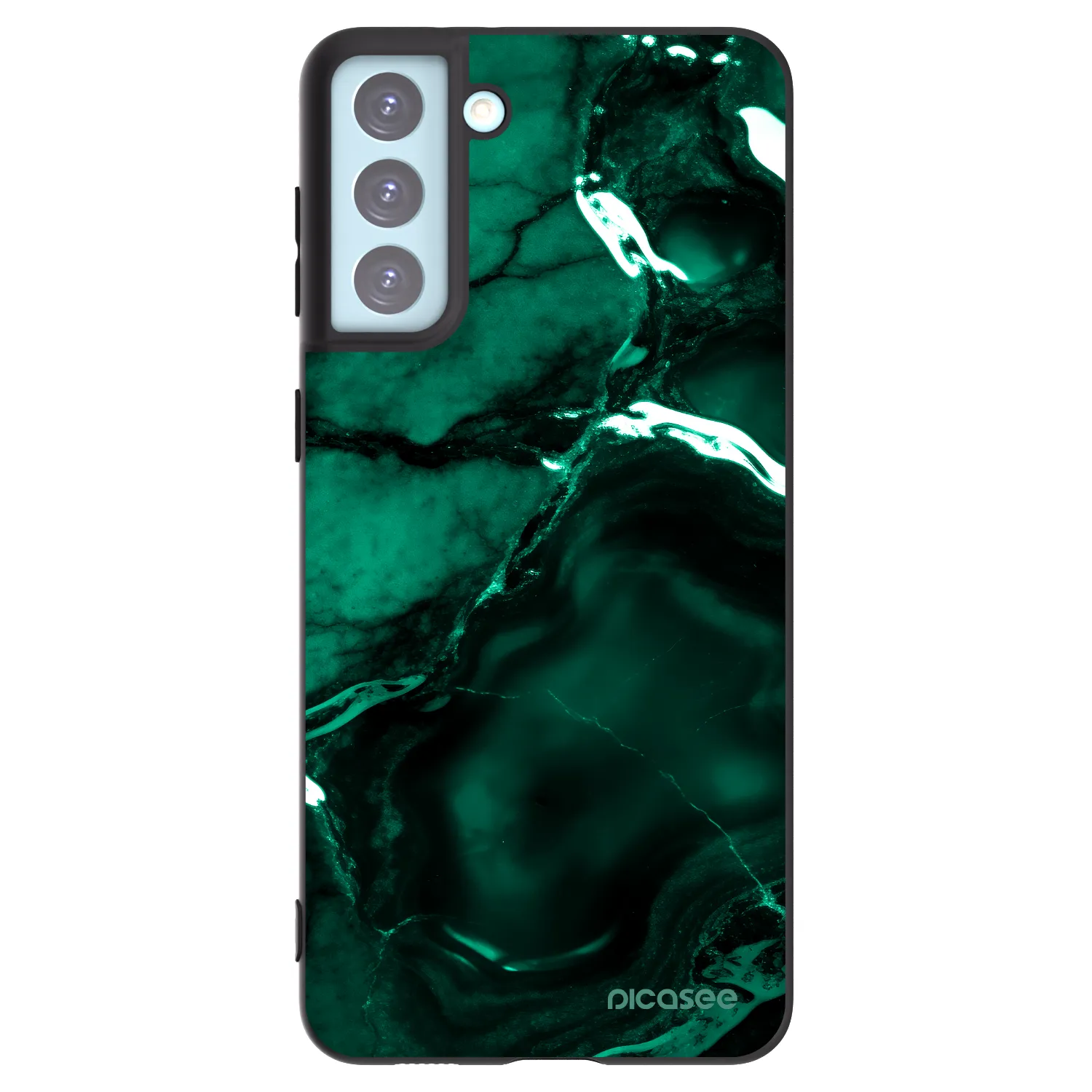 Picasee silikonový černý obal pro Samsung Galaxy S21+ 5G G996F - Dark emerald