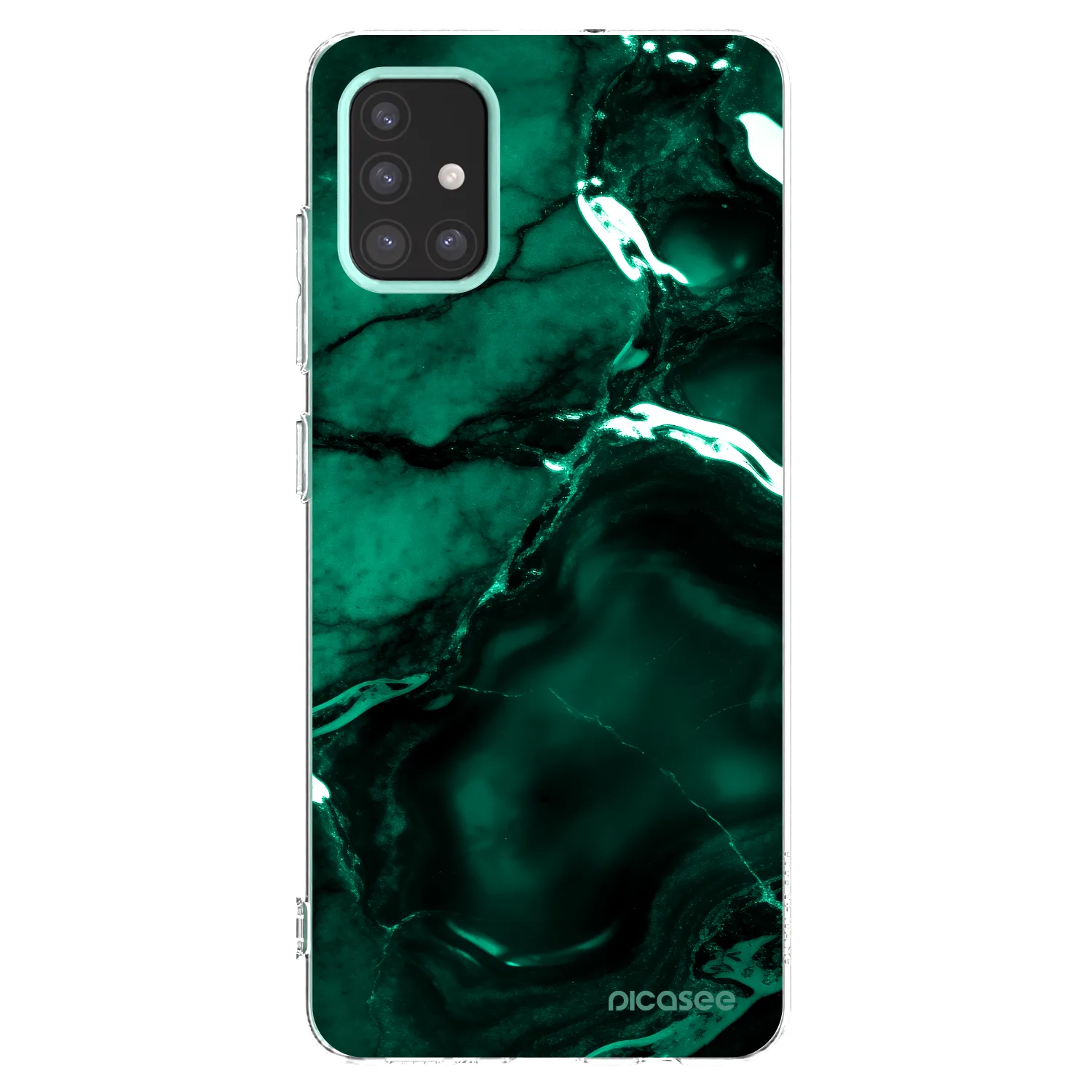 Picasee silikonový průhledný obal pro Samsung Galaxy M31s - Dark emerald