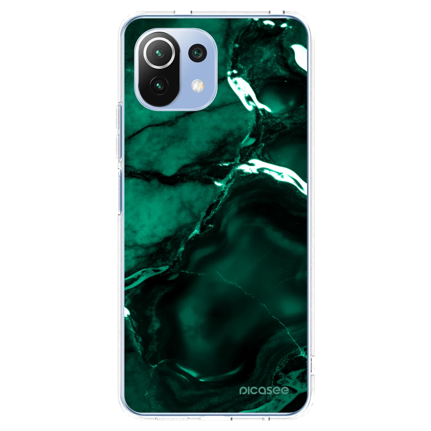 Picasee silikonový průhledný obal pro Xiaomi Mi 11 Lite - Dark emerald