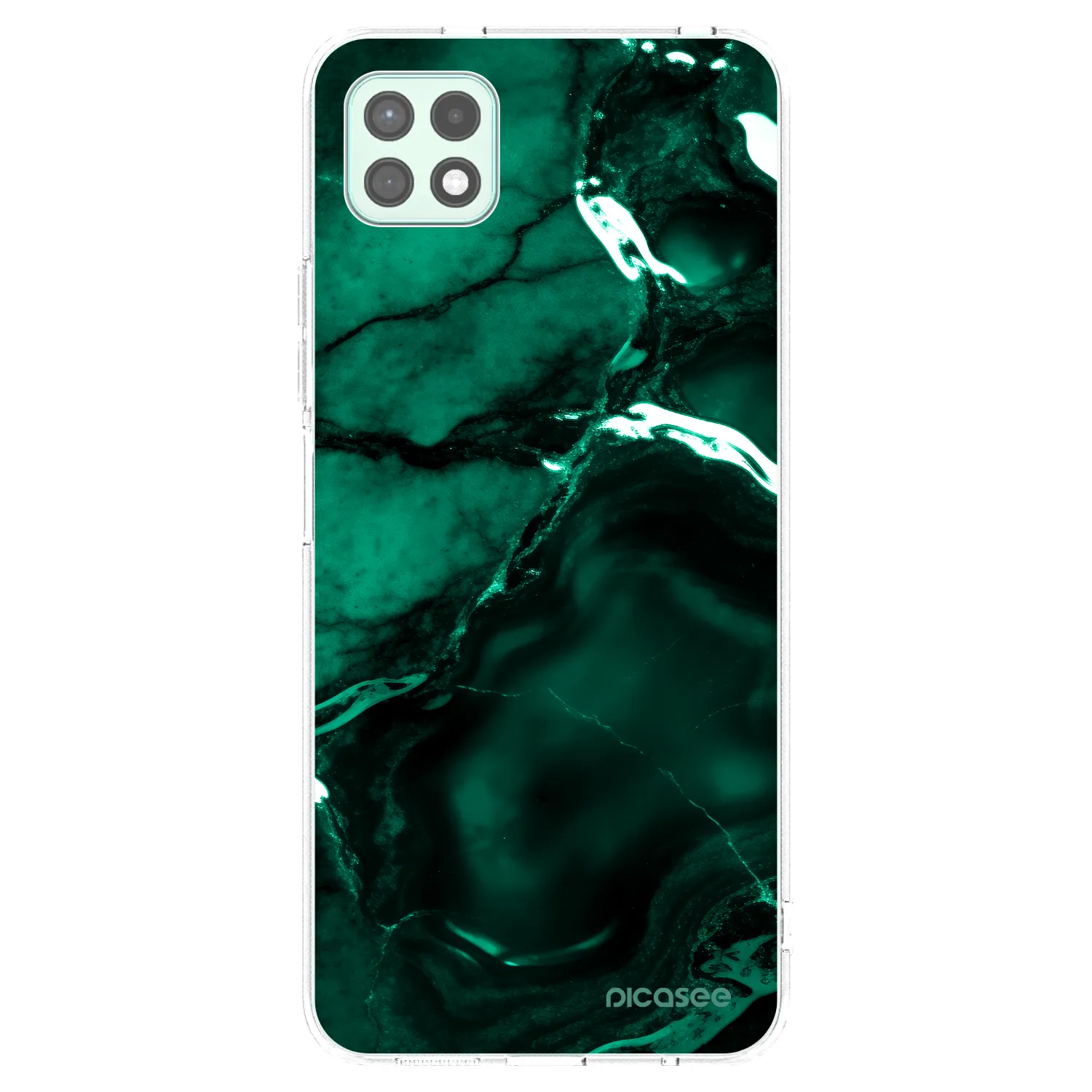 Picasee silikonový průhledný obal pro Samsung Galaxy A22 A226B 5G - Dark emerald