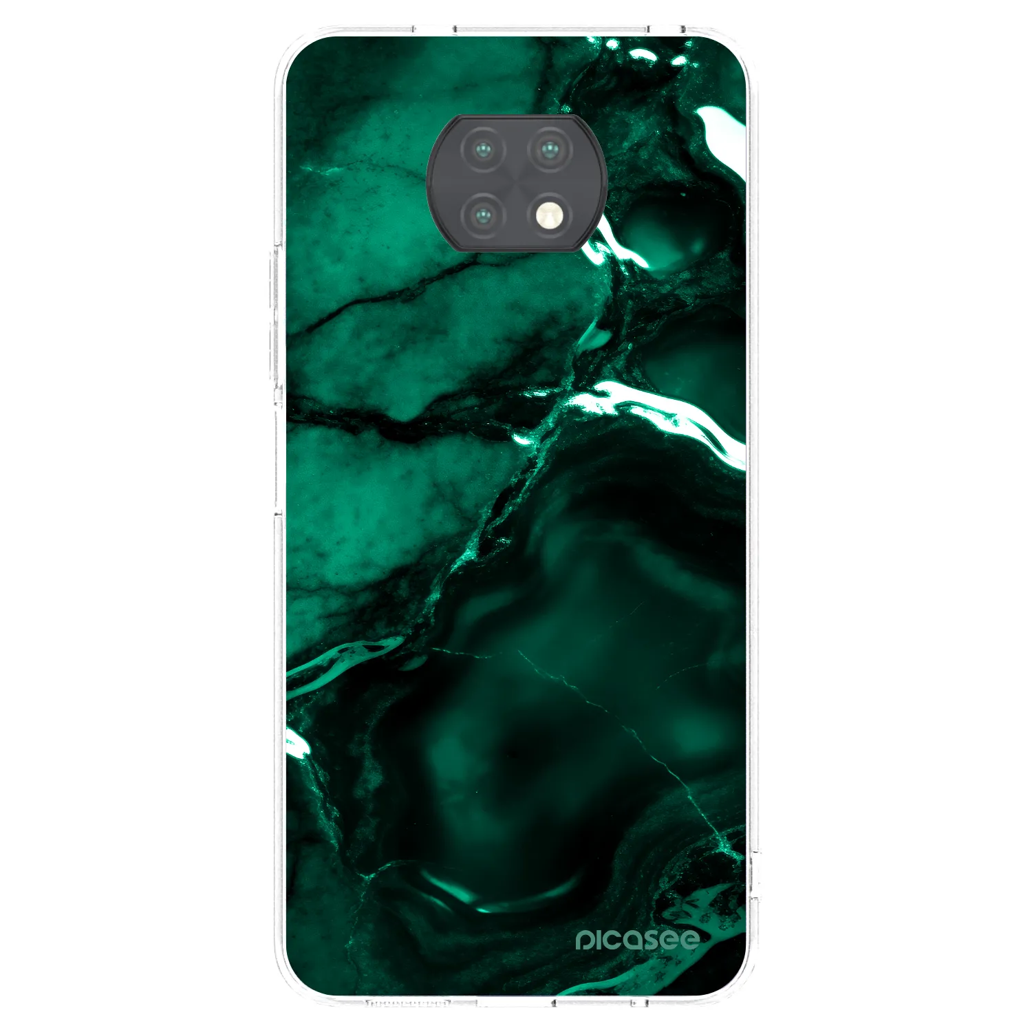 Picasee silikonový průhledný obal pro Xiaomi Redmi Note 9T - Dark emerald