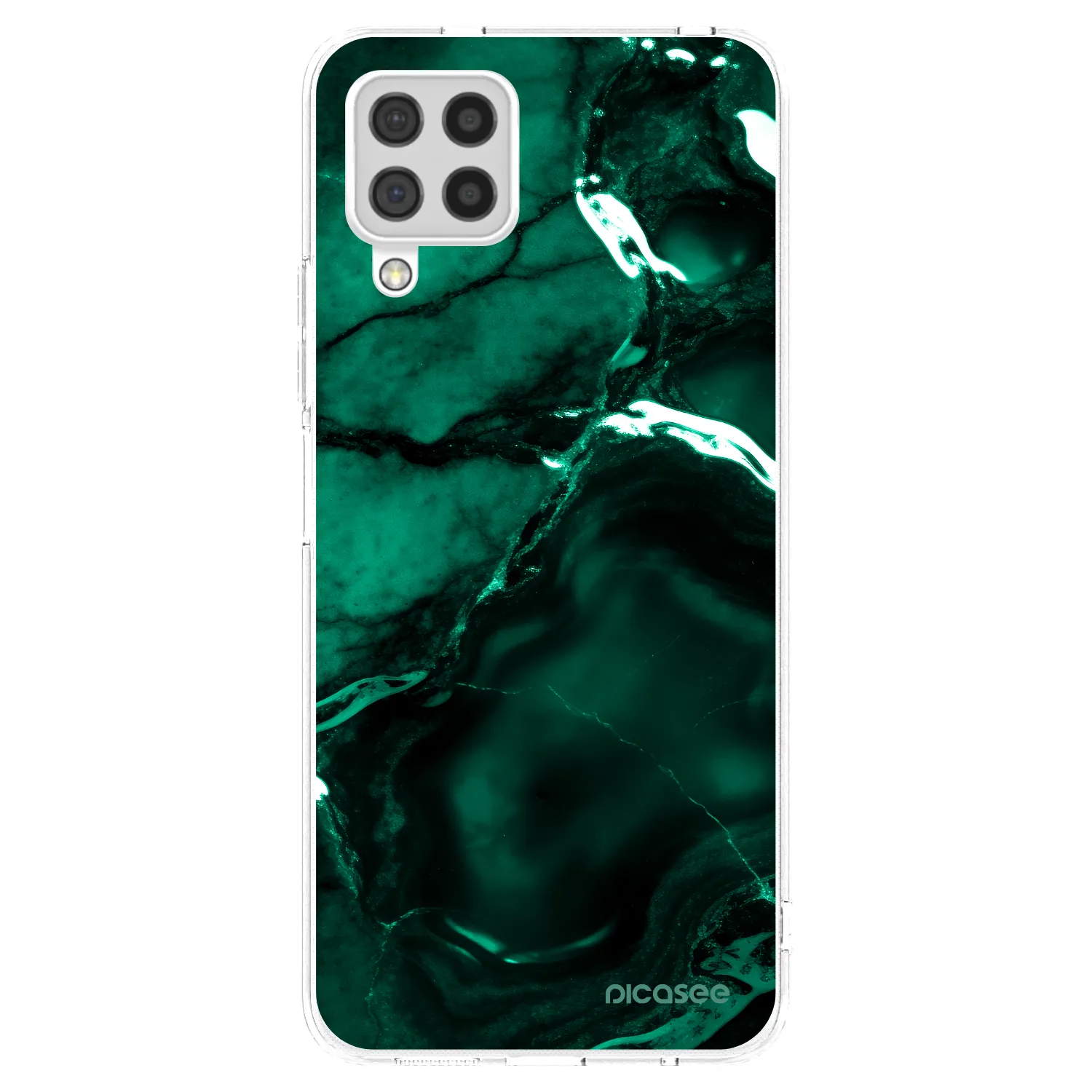 Picasee silikonový průhledný obal pro Samsung Galaxy A22 A225F 4G - Dark emerald