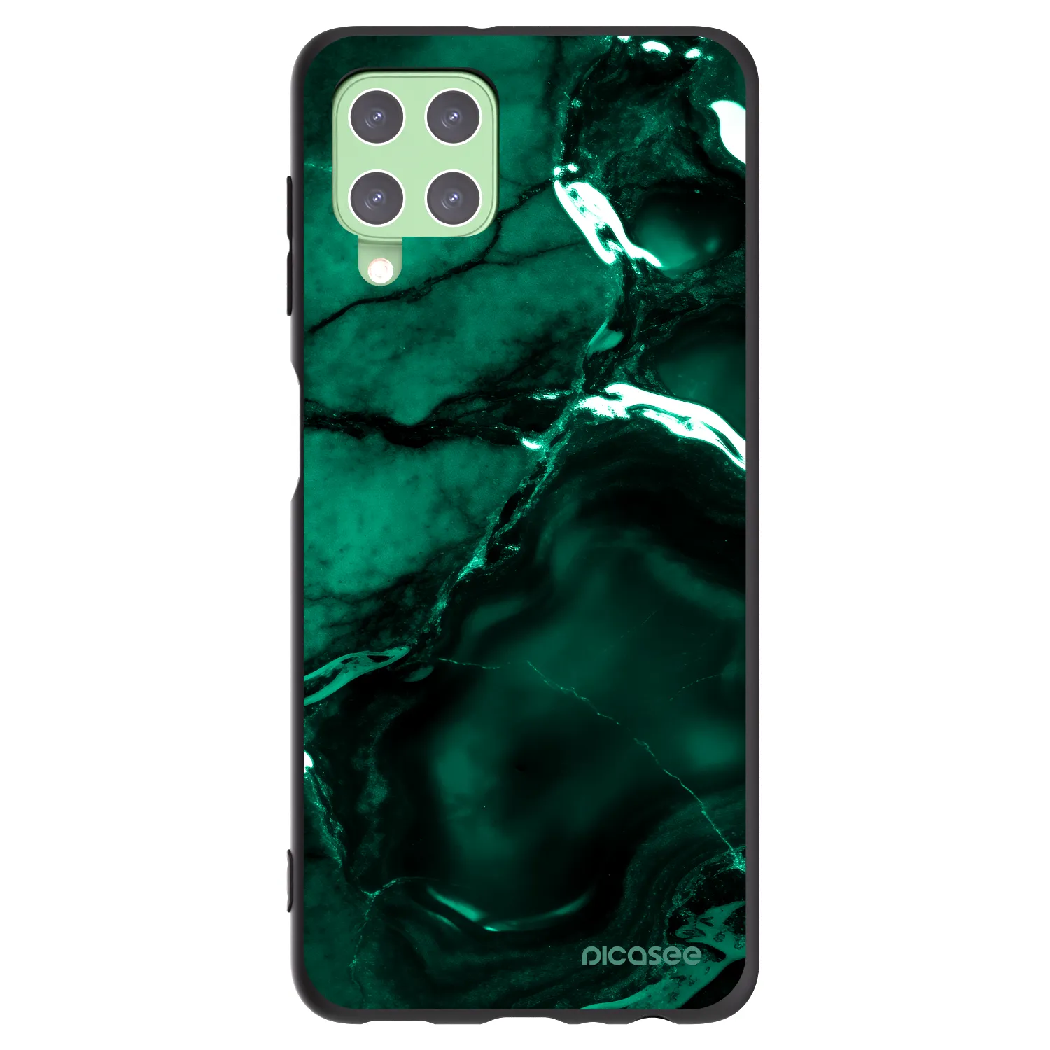 Picasee silikonový černý obal pro Samsung Galaxy A22 A225F 4G - Dark emerald