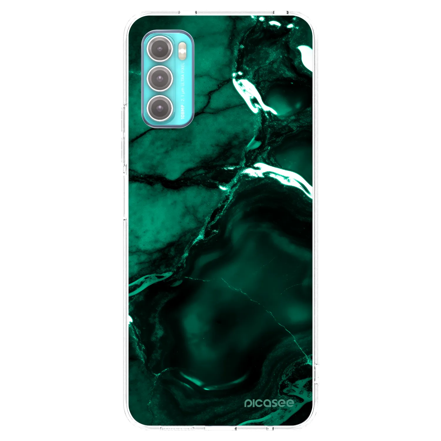 Picasee silikonový průhledný obal pro Motorola Moto G60 - Dark emerald