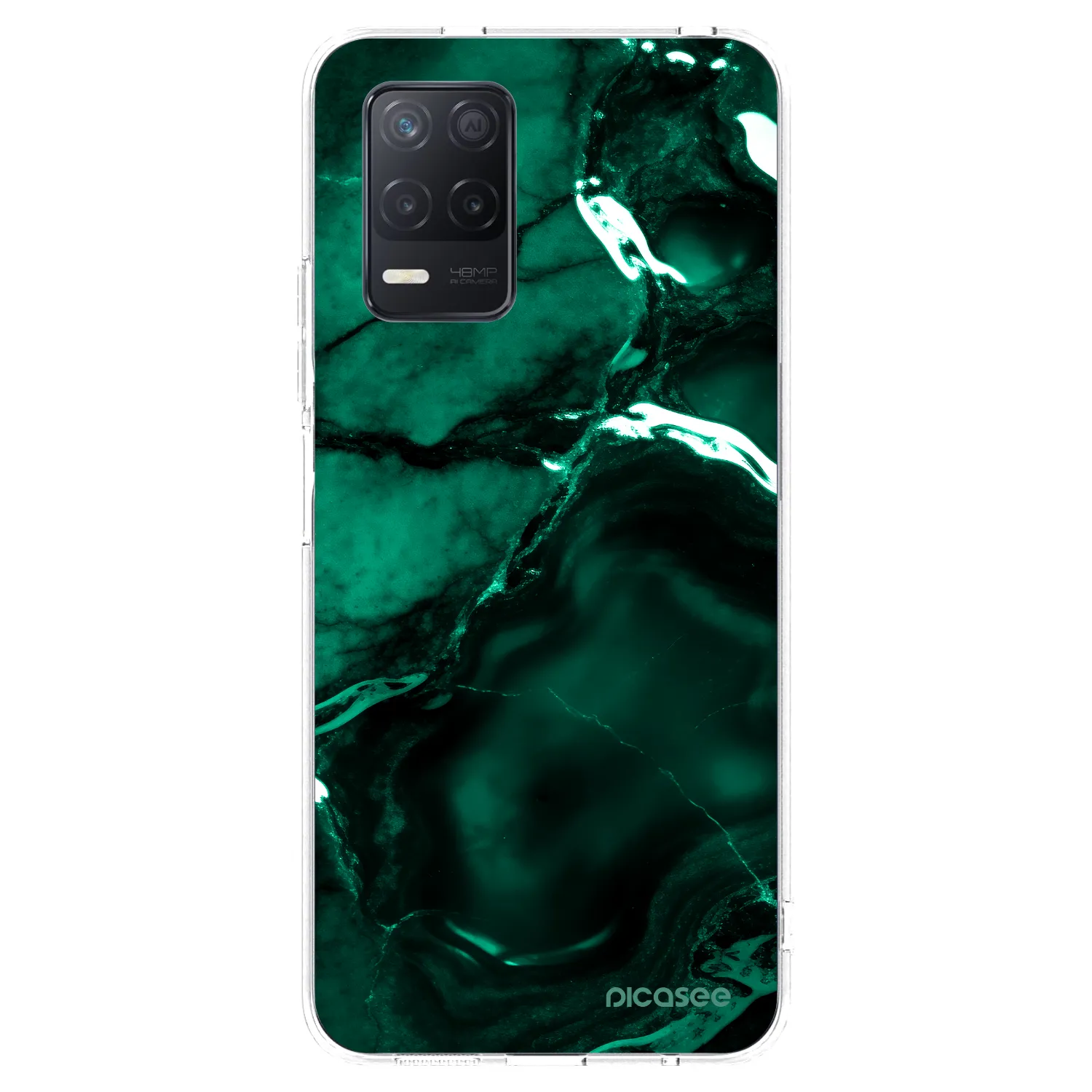 Picasee silikonový průhledný obal pro Realme 8 5G - Dark emerald