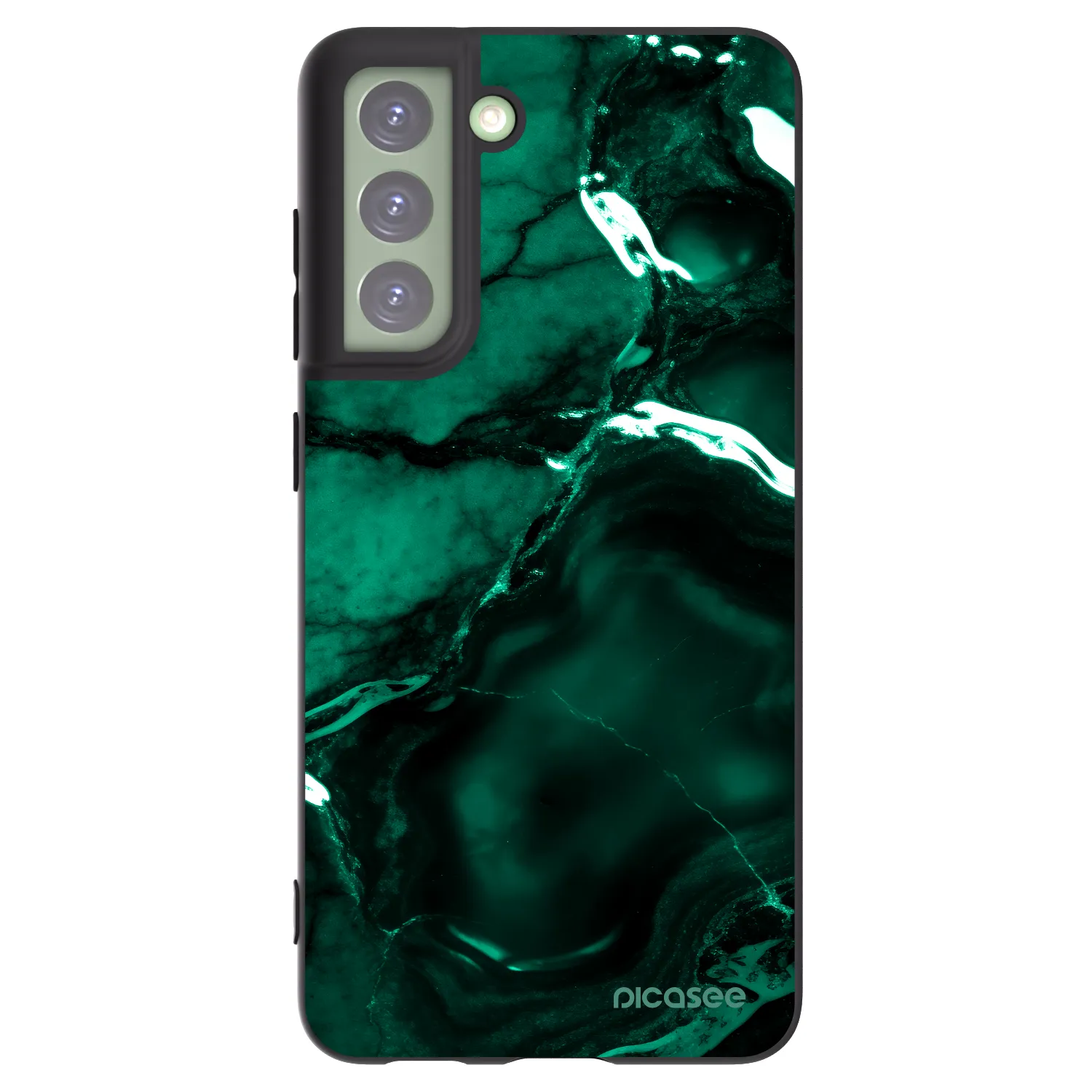 Picasee silikonový černý obal pro Samsung Galaxy S21 FE 5G - Dark emerald