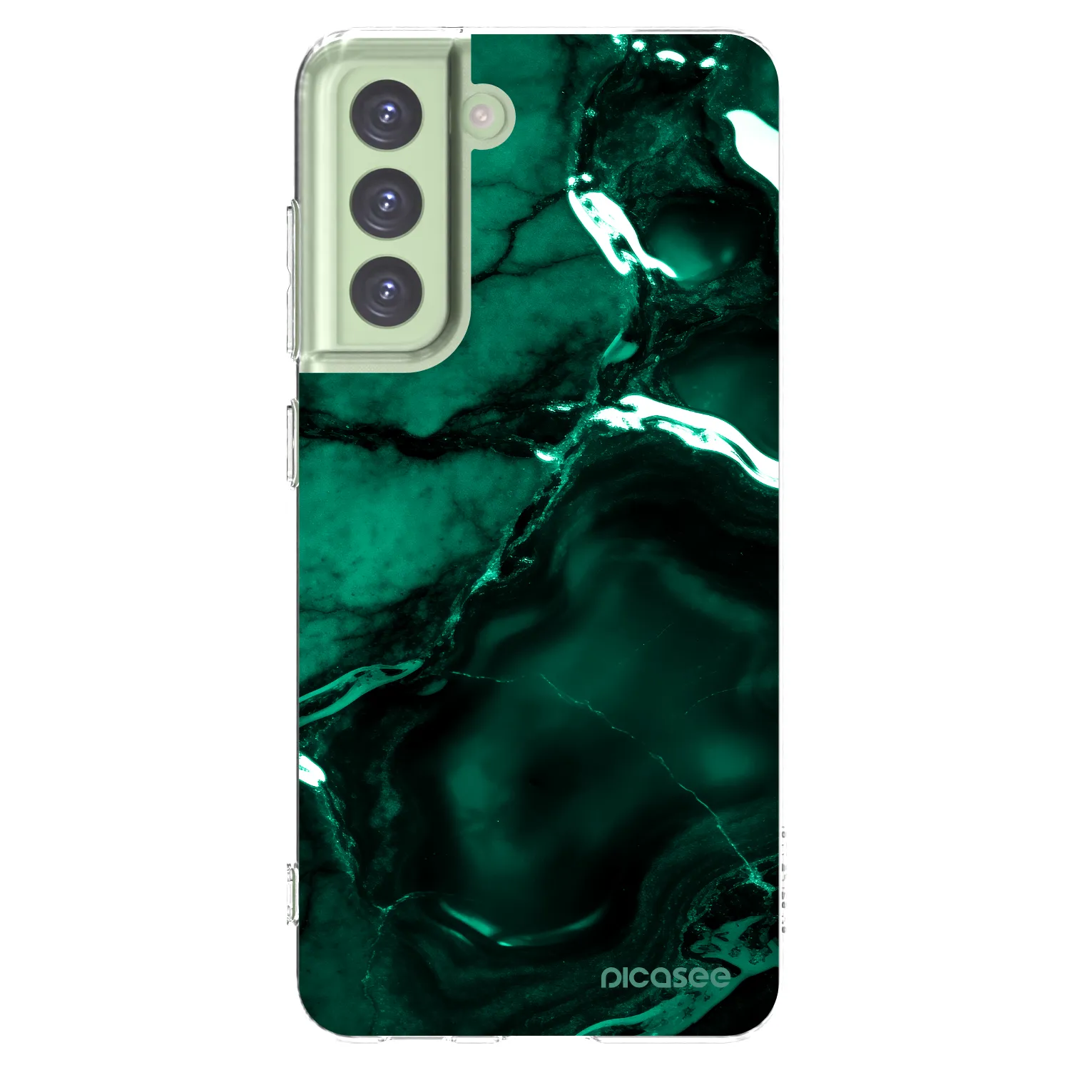 Picasee silikonový průhledný obal pro Samsung Galaxy S21 FE 5G - Dark emerald