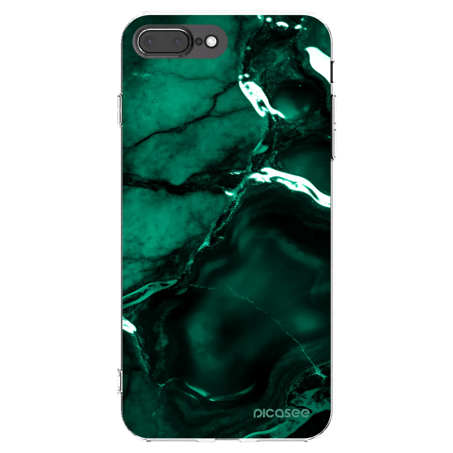Picasee silikonový průhledný obal pro Apple iPhone 7 Plus - Dark emerald