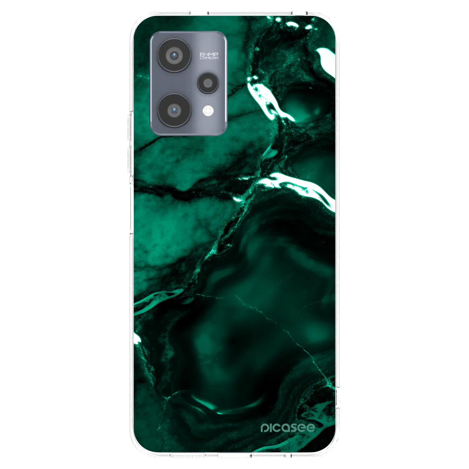 Picasee silikonový průhledný obal pro Realme 9 Pro 5G - Dark emerald