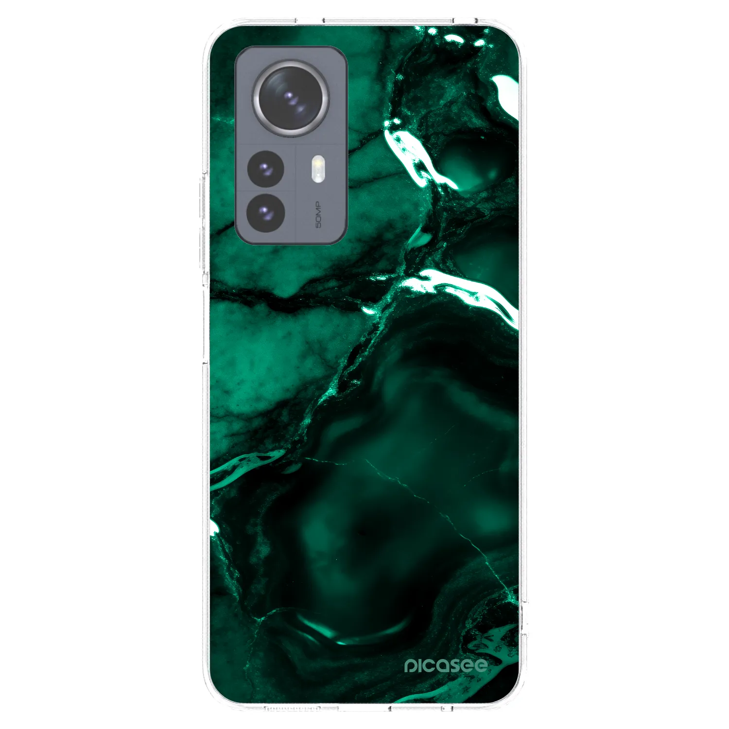 Picasee silikonový průhledný obal pro Xiaomi 12 Pro - Dark emerald