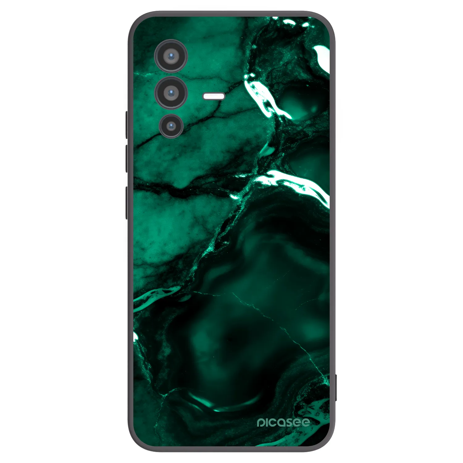 Picasee silikonový černý obal pro Vivo V23 5G - Dark emerald