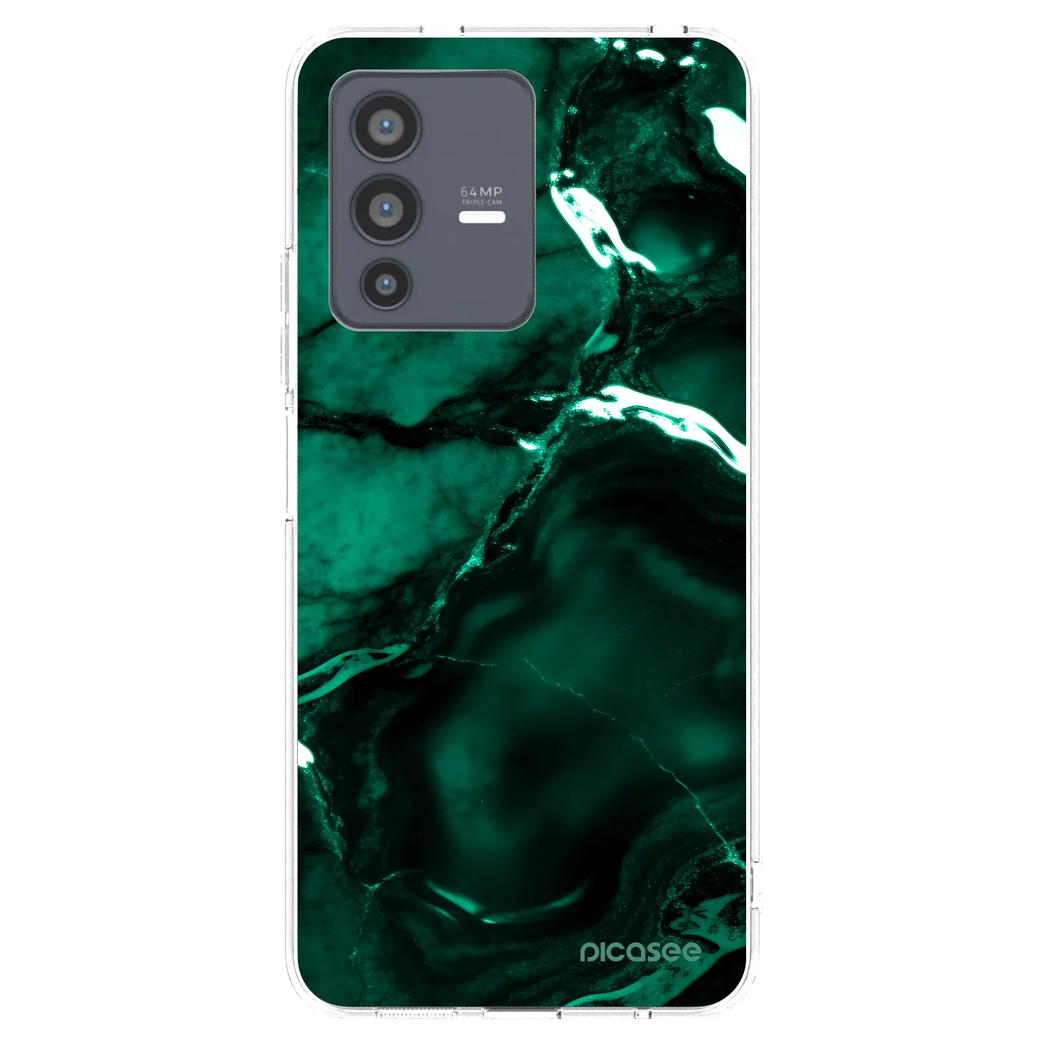 Picasee silikonový průhledný obal pro Vivo V23 5G - Dark emerald