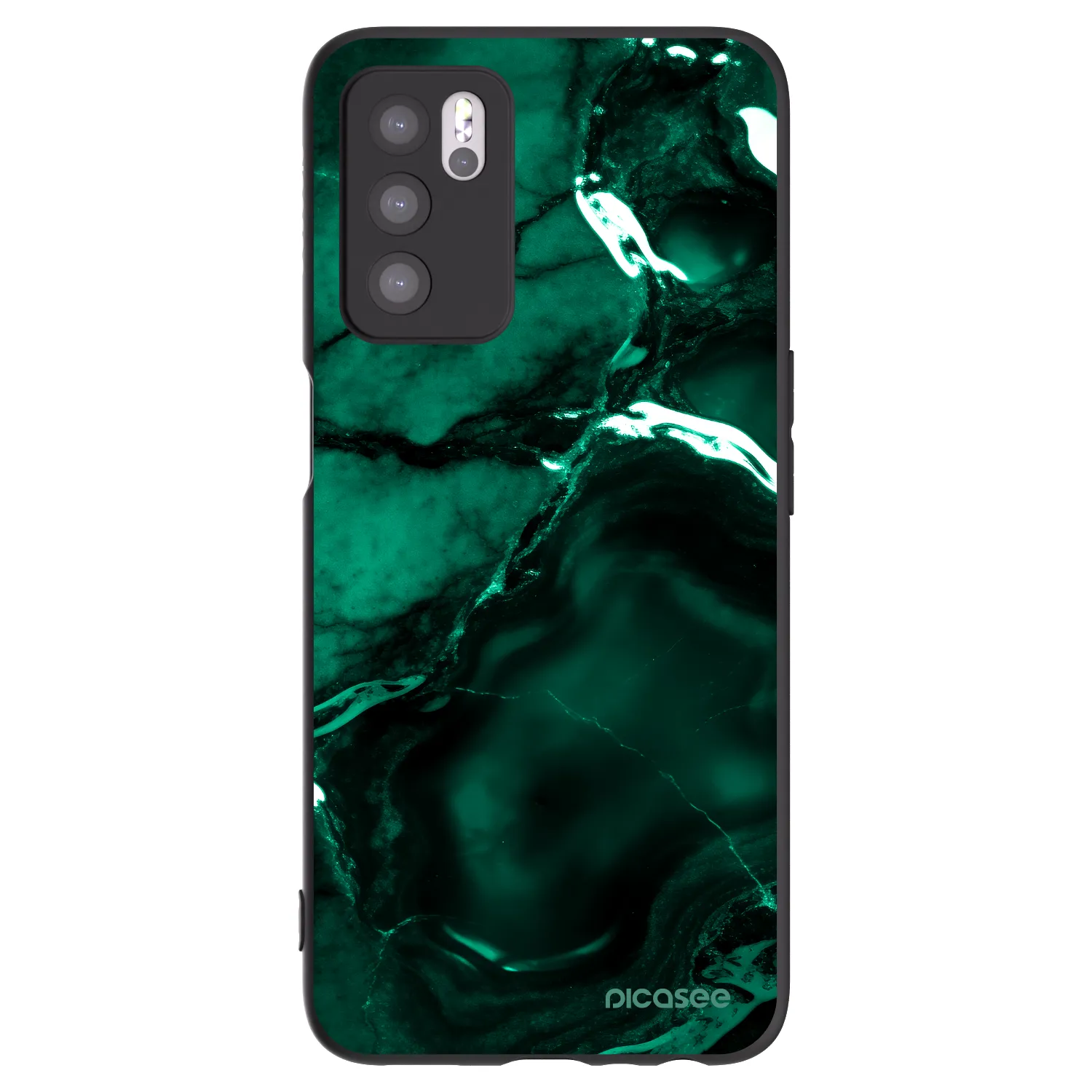 Picasee silikonový černý obal pro OPPO A16 - Dark emerald
