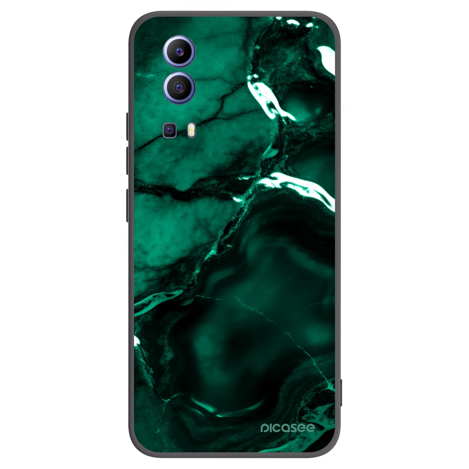 Picasee silikonový černý obal pro Vivo Y52 5G - Dark emerald