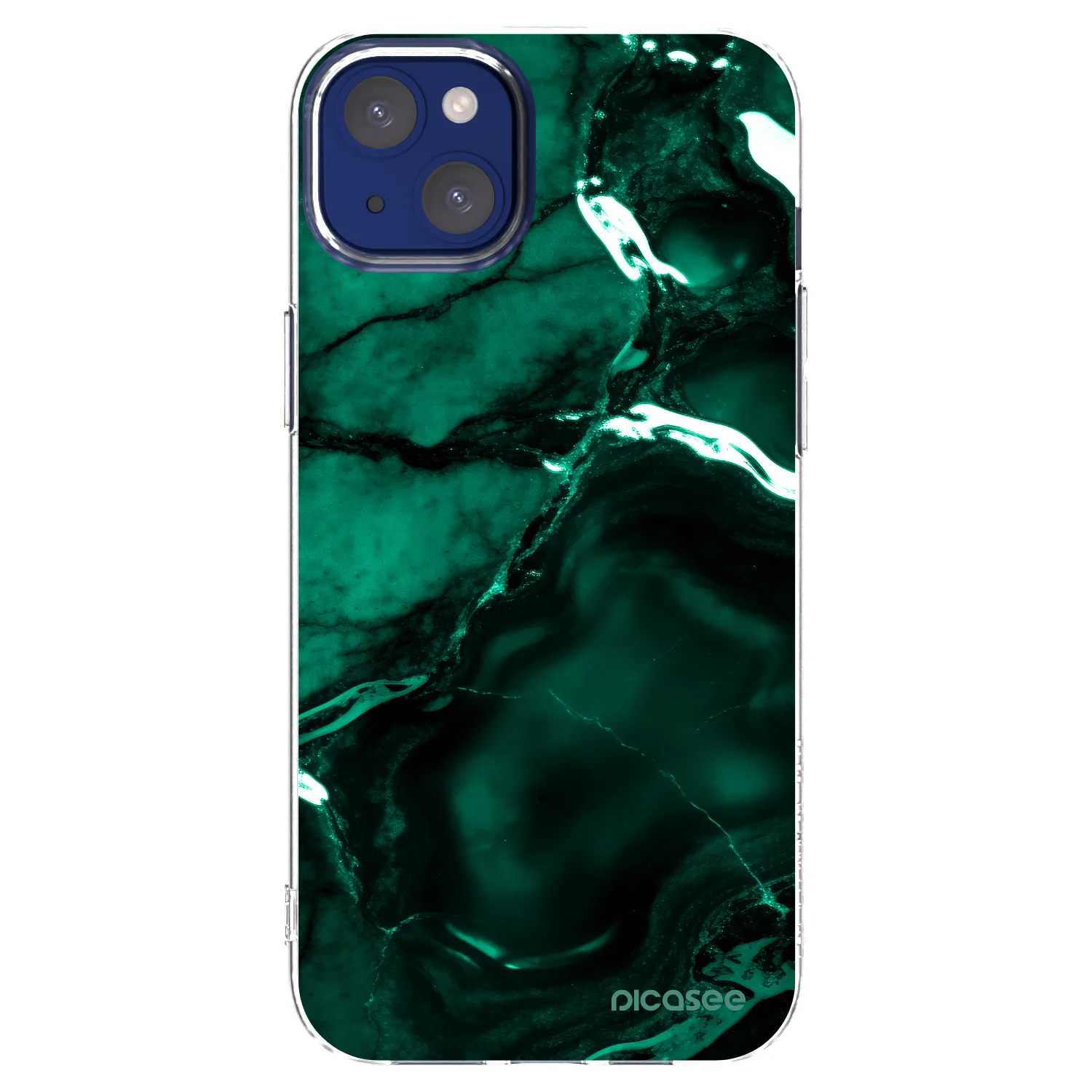 Picasee silikonový průhledný obal pro Apple iPhone 14 Plus - Dark emerald