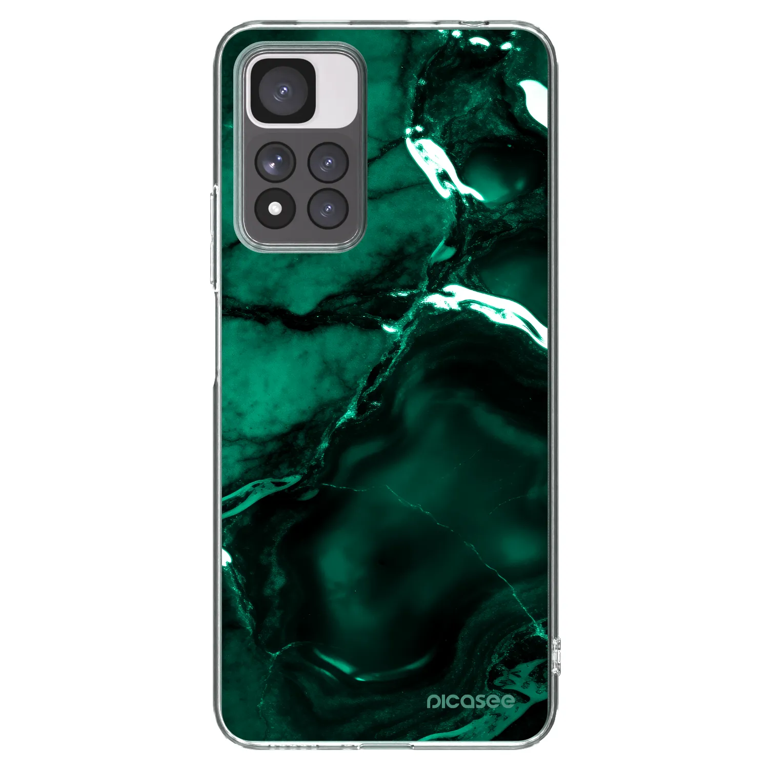 Picasee silikonový průhledný obal pro Xiaomi Redmi Note 11 Pro+ 5G - Dark emerald