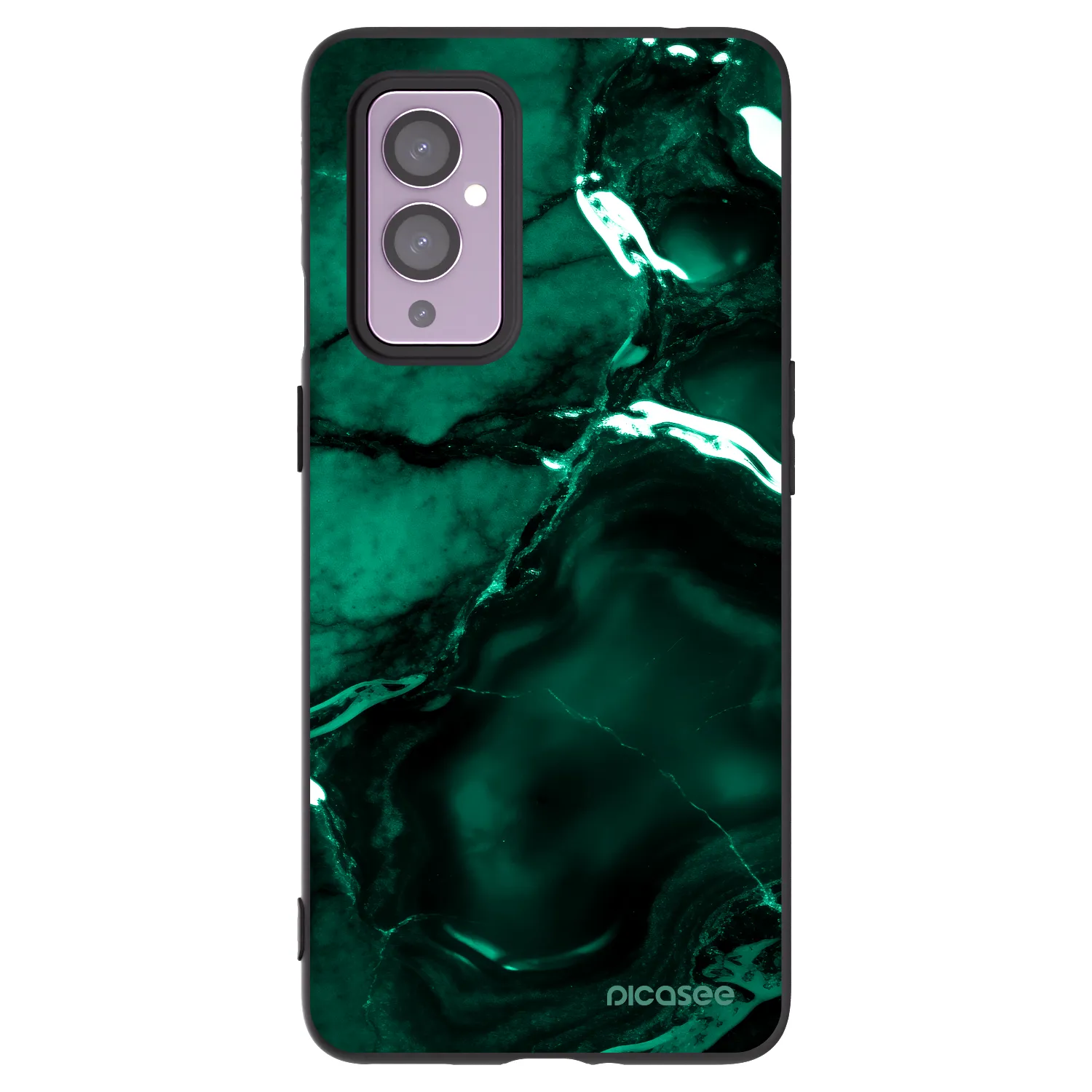 Picasee silikonový černý obal pro OnePlus 9 - Dark emerald