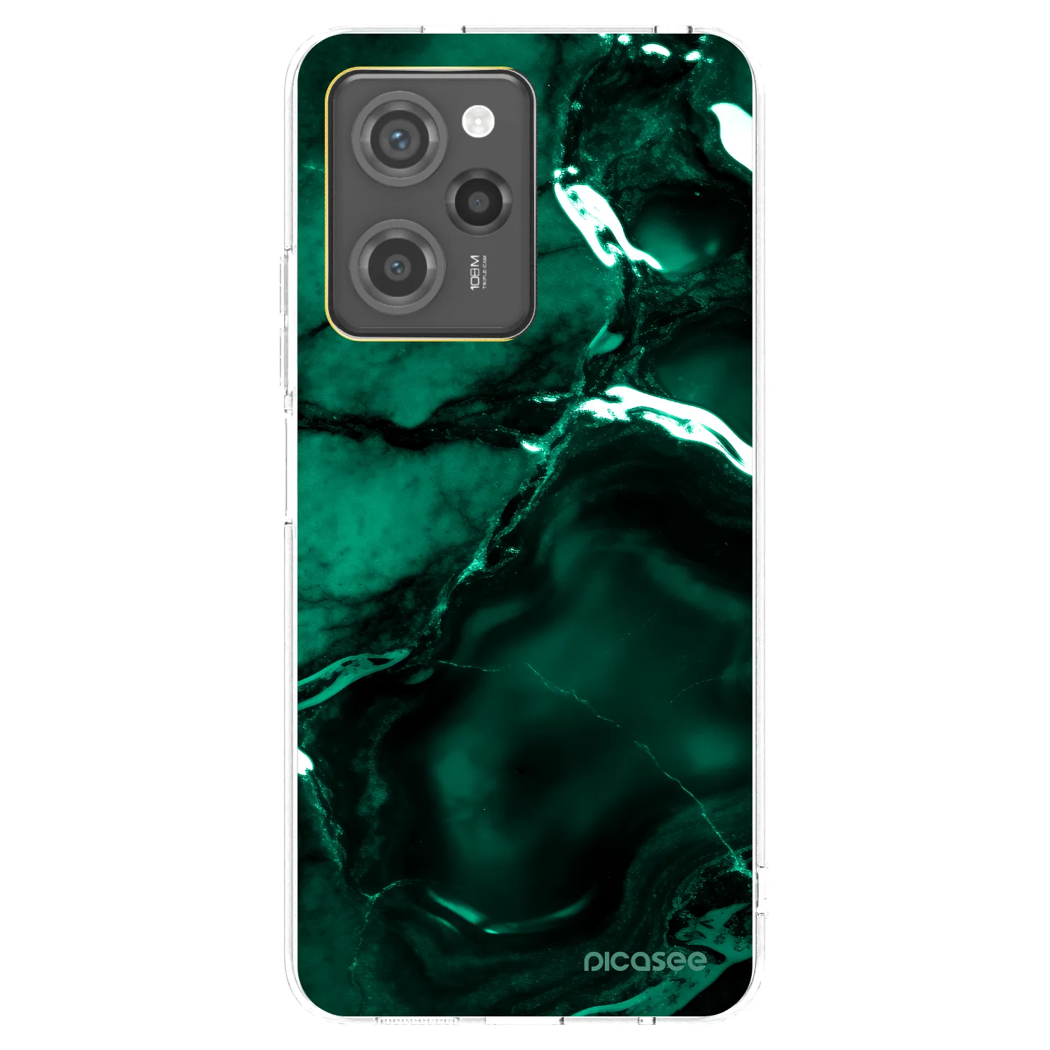 Picasee silikonový černý obal pro Xiaomi Poco X5 Pro - Dark emerald