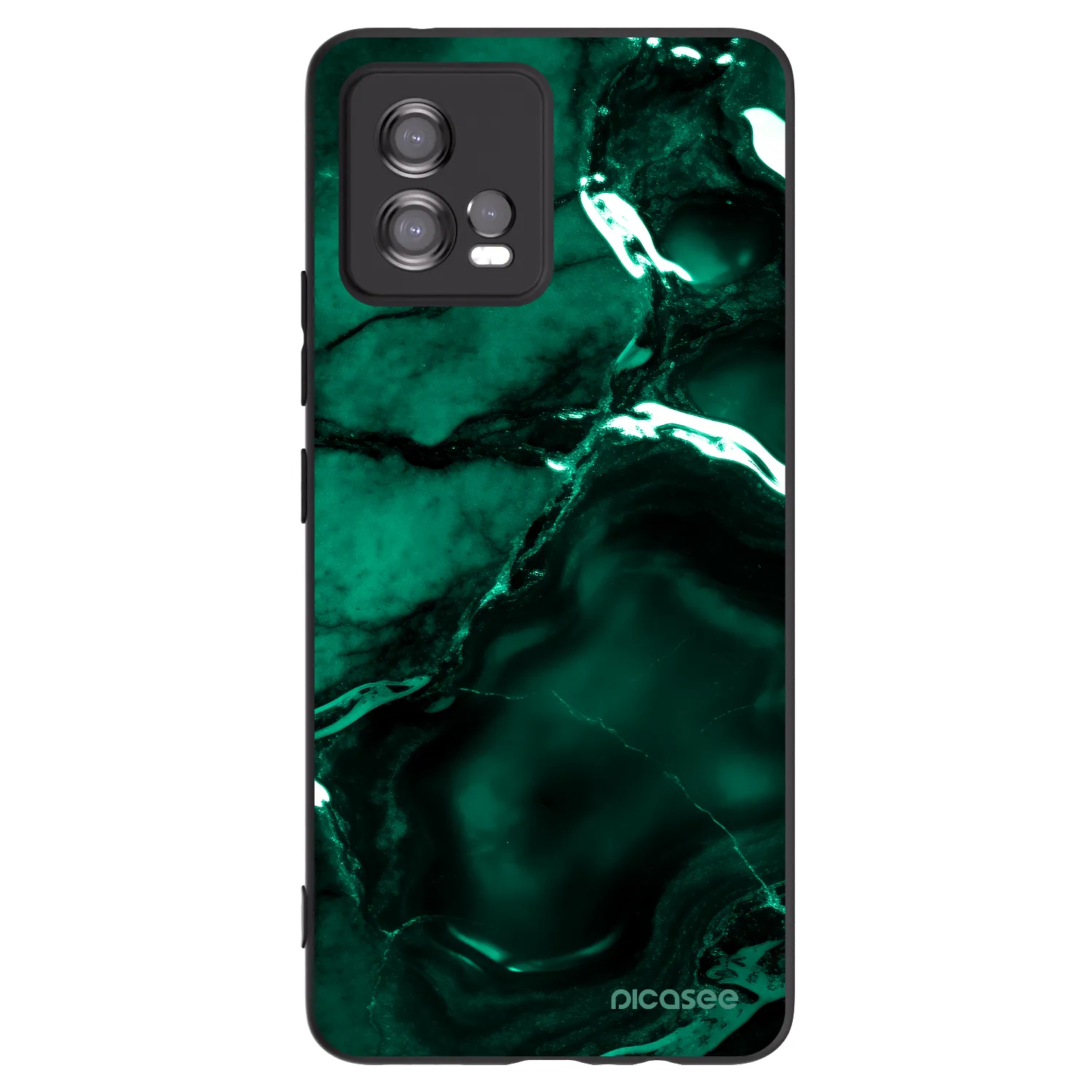 Picasee silikonový černý obal pro Motorola Moto G72 - Dark emerald