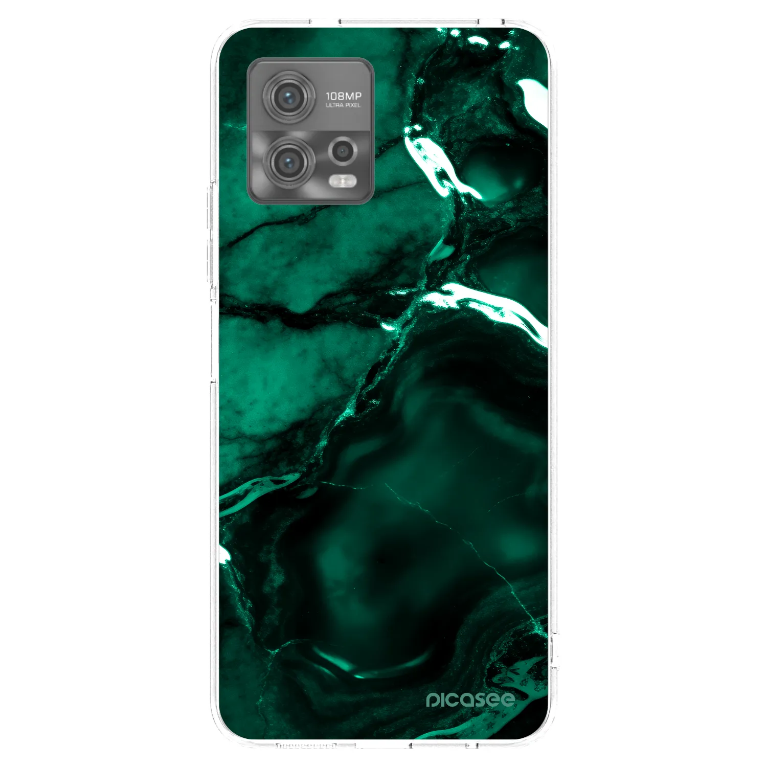 Picasee silikonový průhledný obal pro Motorola Moto G72 - Dark emerald