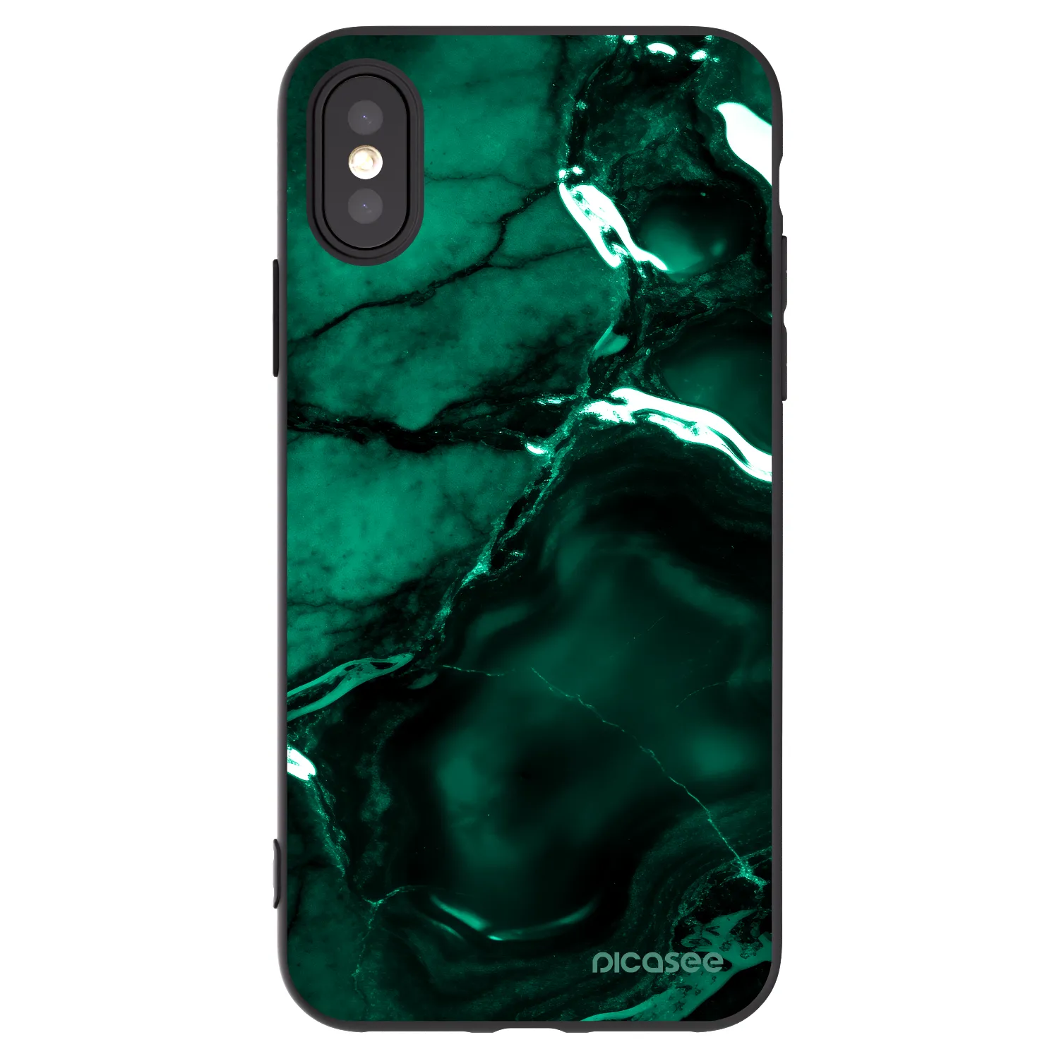 Picasee silikonový černý obal pro Apple iPhone X/XS - Dark emerald