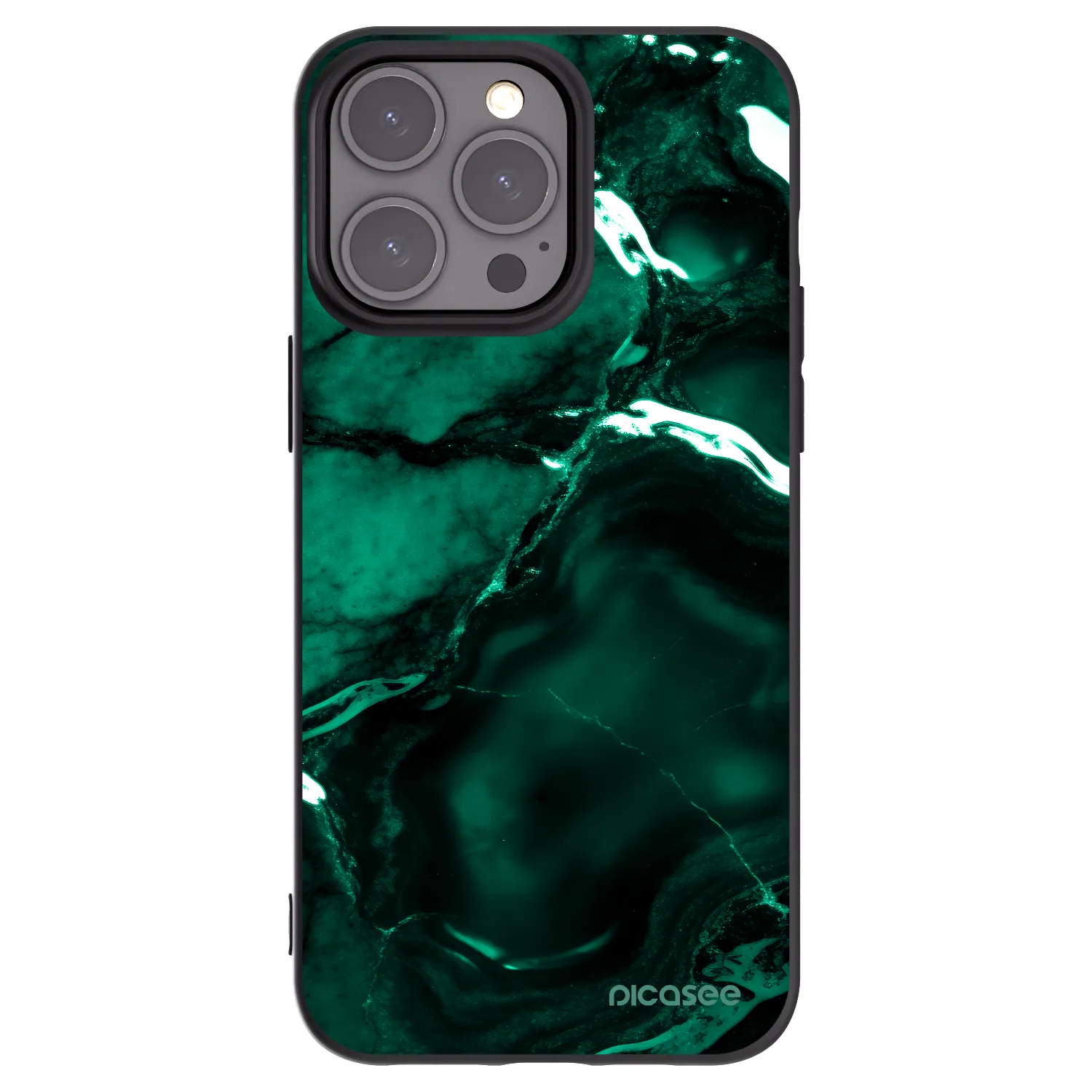 Picasee silikonový černý obal pro Apple iPhone 15 Pro Max - Dark emerald