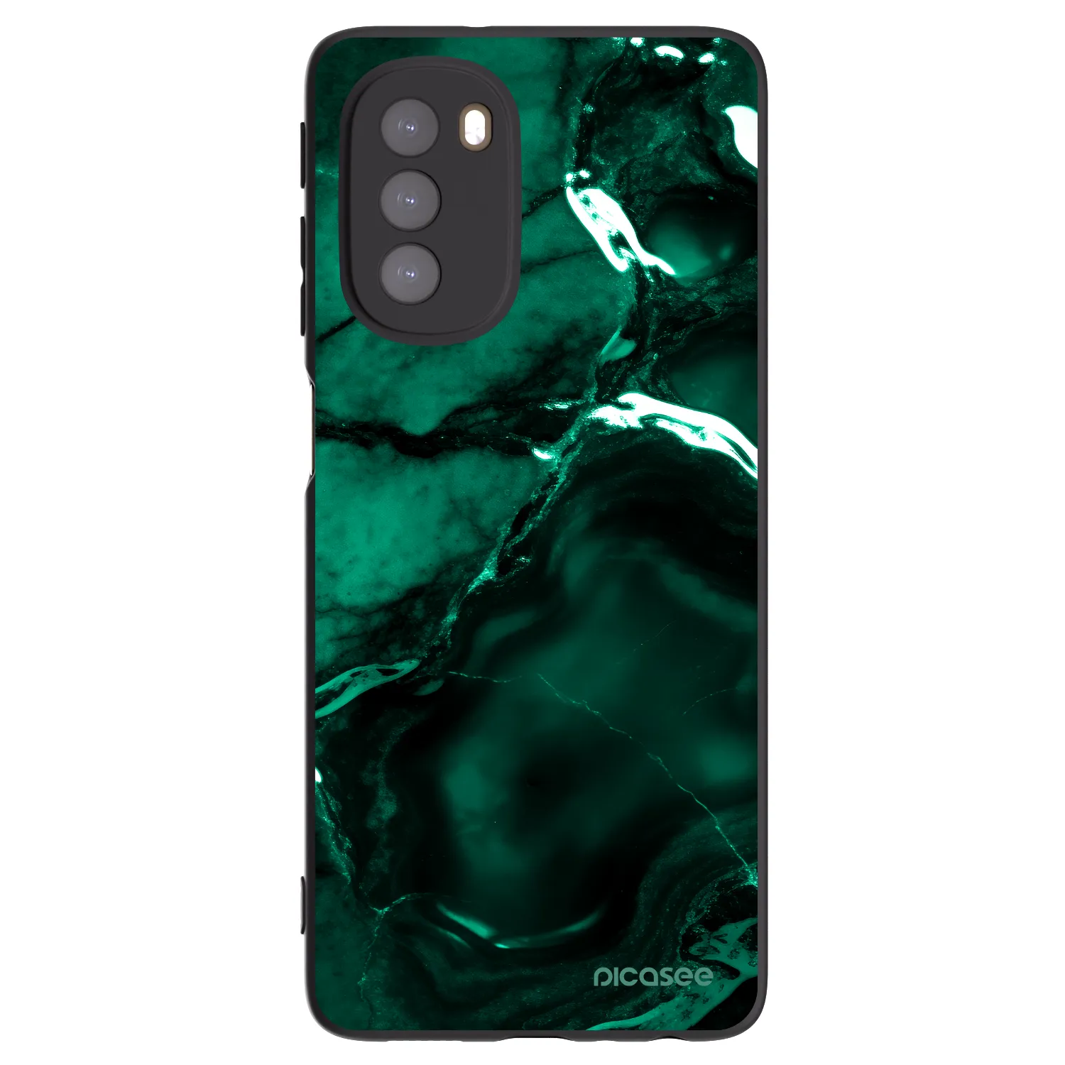 Picasee silikonový černý obal pro Motorola Moto G51 - Dark emerald