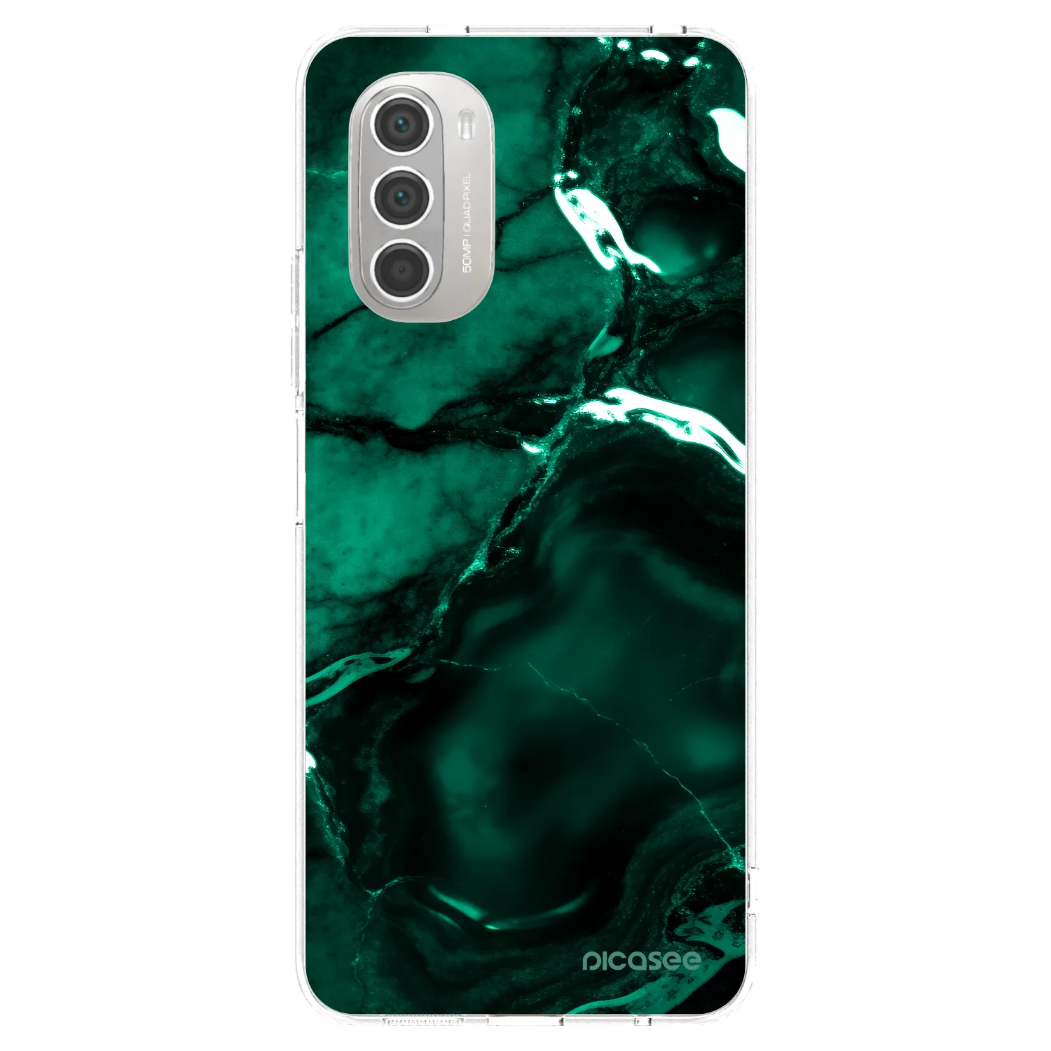 Picasee silikonový průhledný obal pro Motorola Moto G51 - Dark emerald