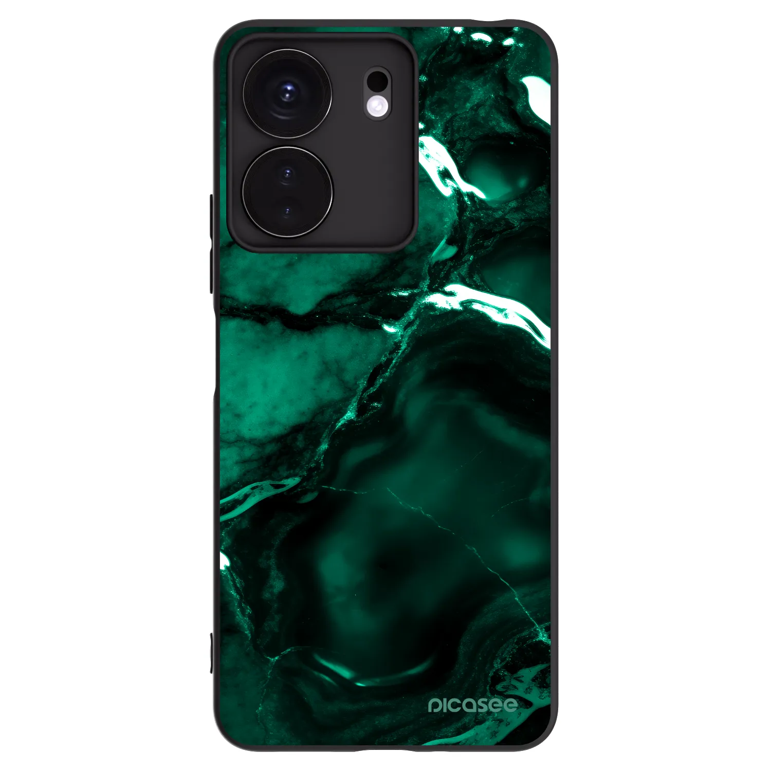 Picasee silikonový černý obal pro Xiaomi Redmi 13C 4G - Dark emerald