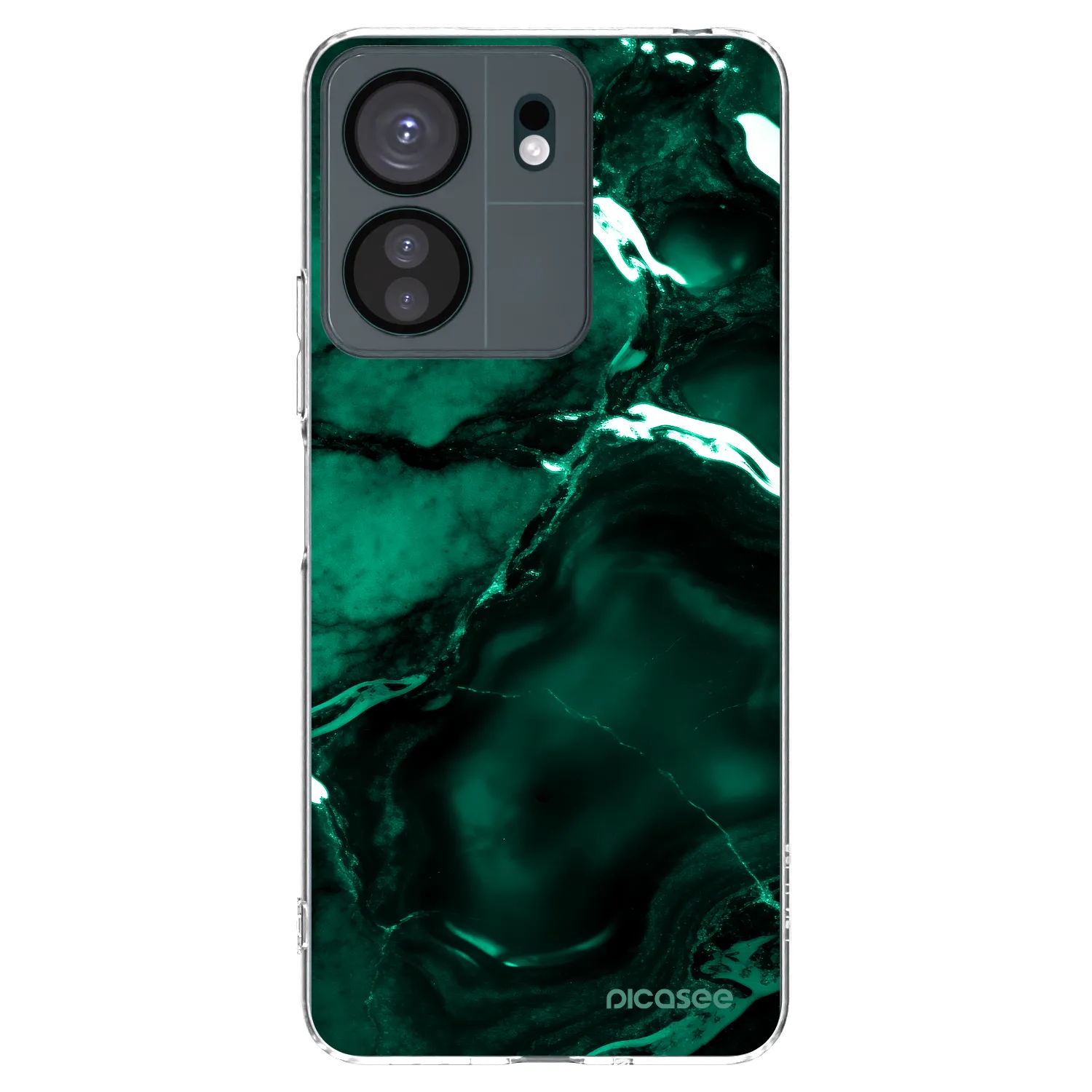 Picasee silikonový průhledný obal pro Xiaomi Redmi 13C 4G - Dark emerald