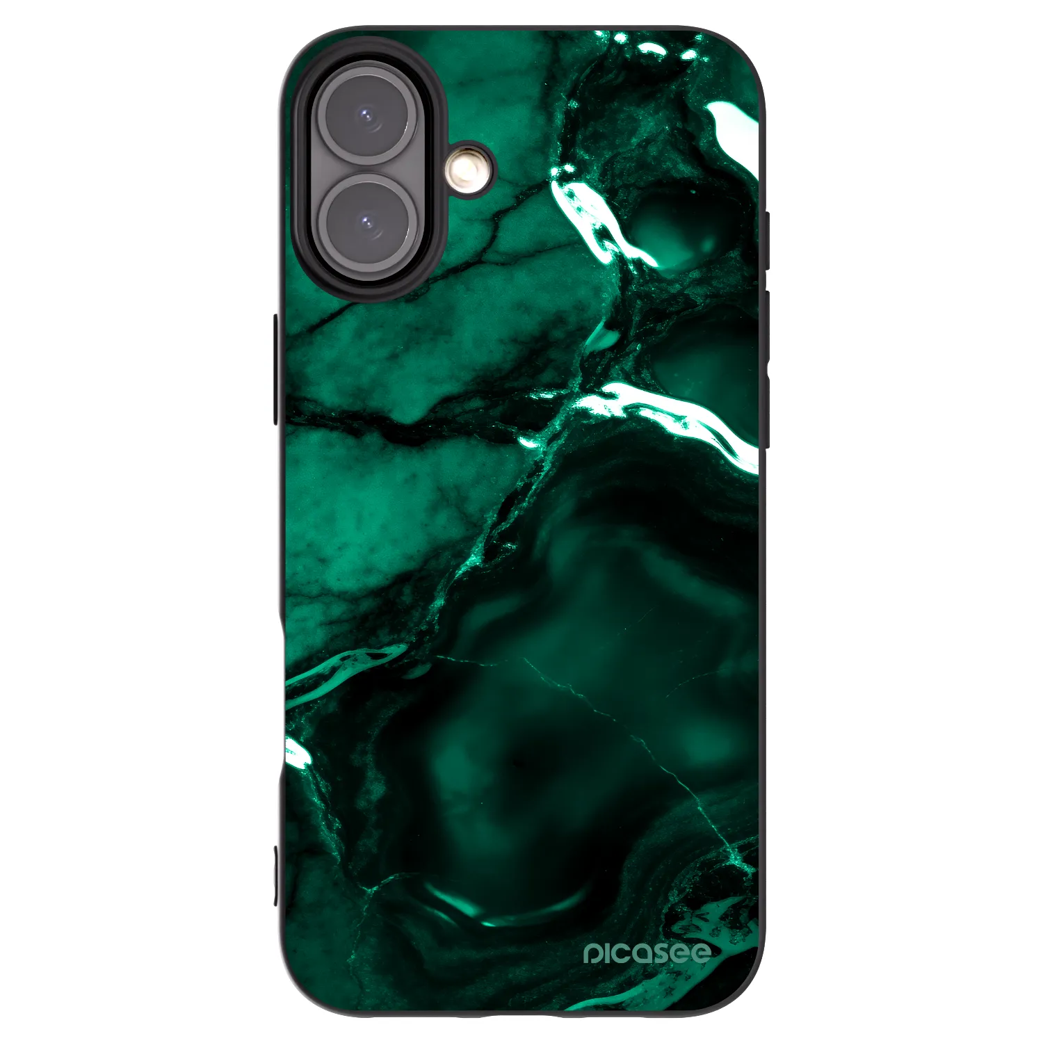 Picasee silikonový černý obal pro Apple iPhone 16 Plus - Dark emerald