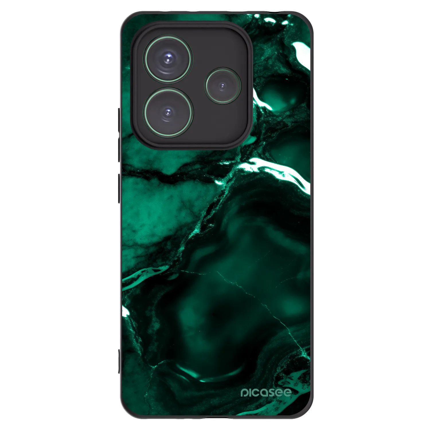 Picasee silikonový černý obal pro Xiaomi Redmi Note 14 5G - Dark emerald