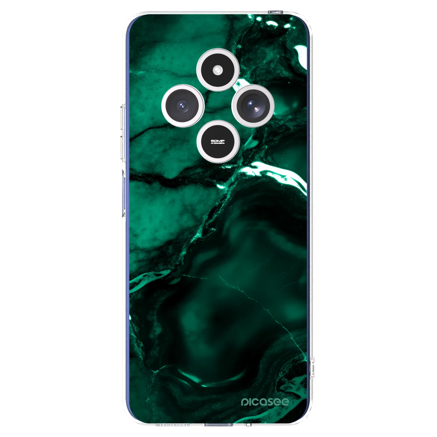 Picasee silikonový průhledný obal pro Xiaomi Redmi 14C - Dark emerald