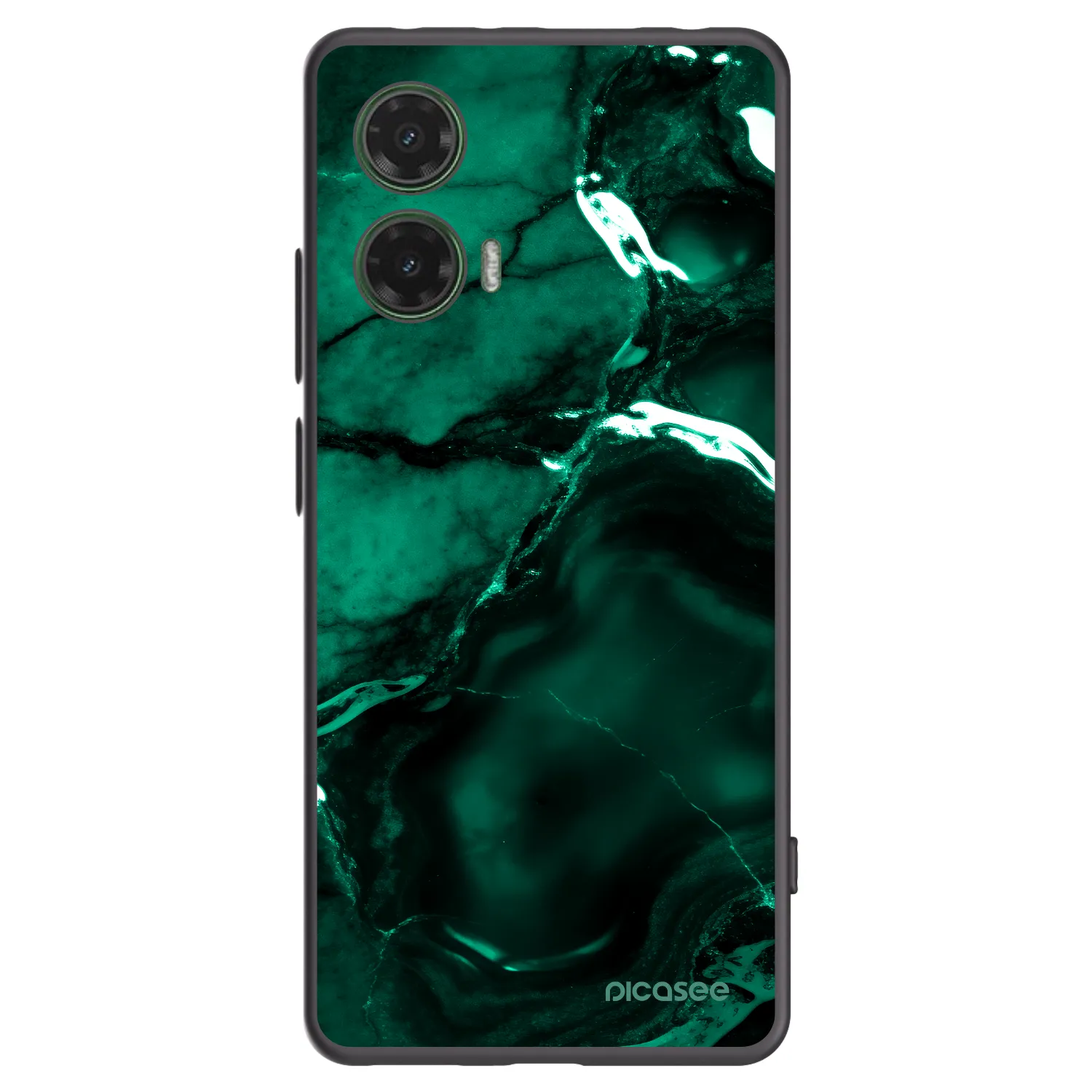 Picasee silikonový černý obal pro Motorola Moto G35 5G - Dark emerald