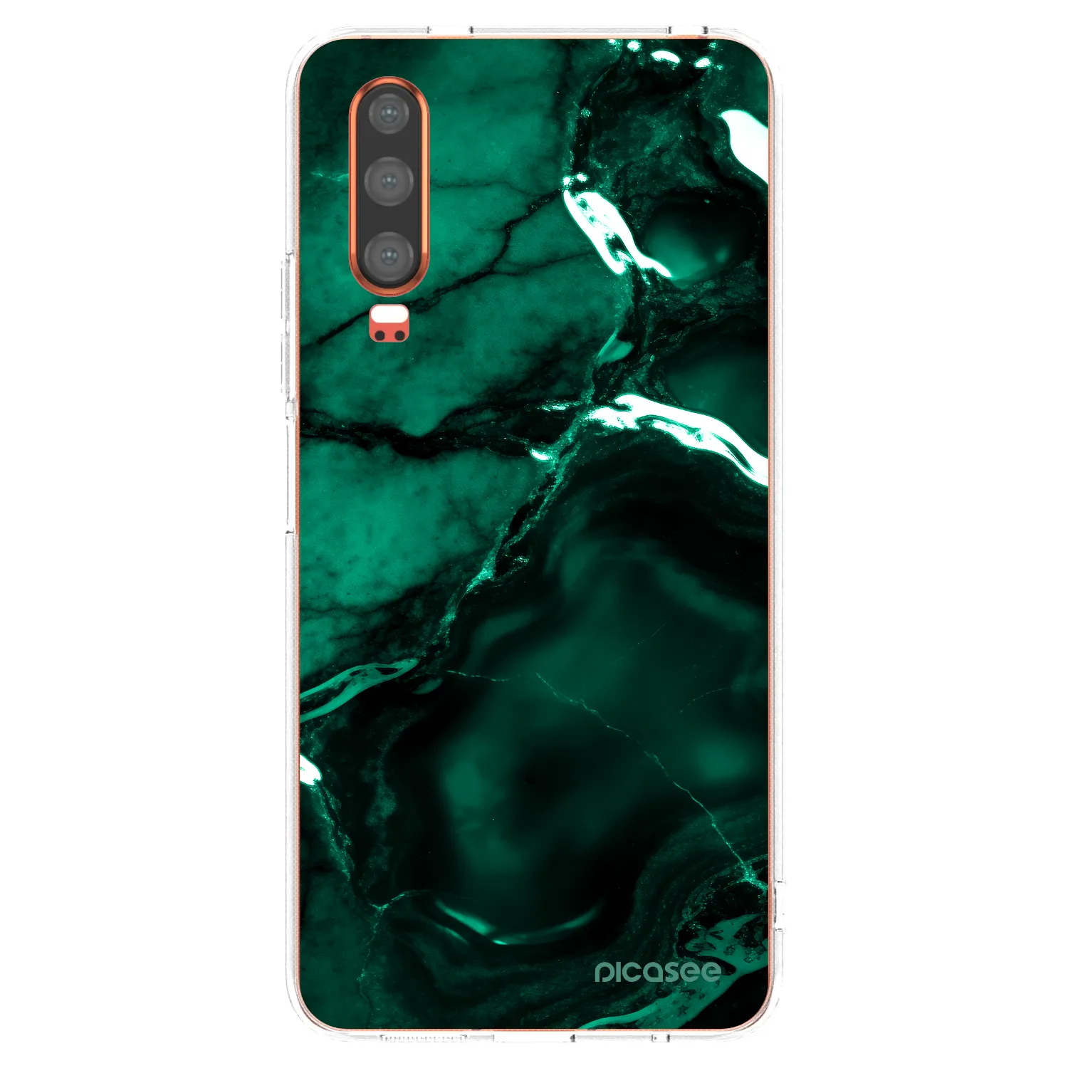 Picasee silikonový průhledný obal pro Huawei P30 - Dark emerald