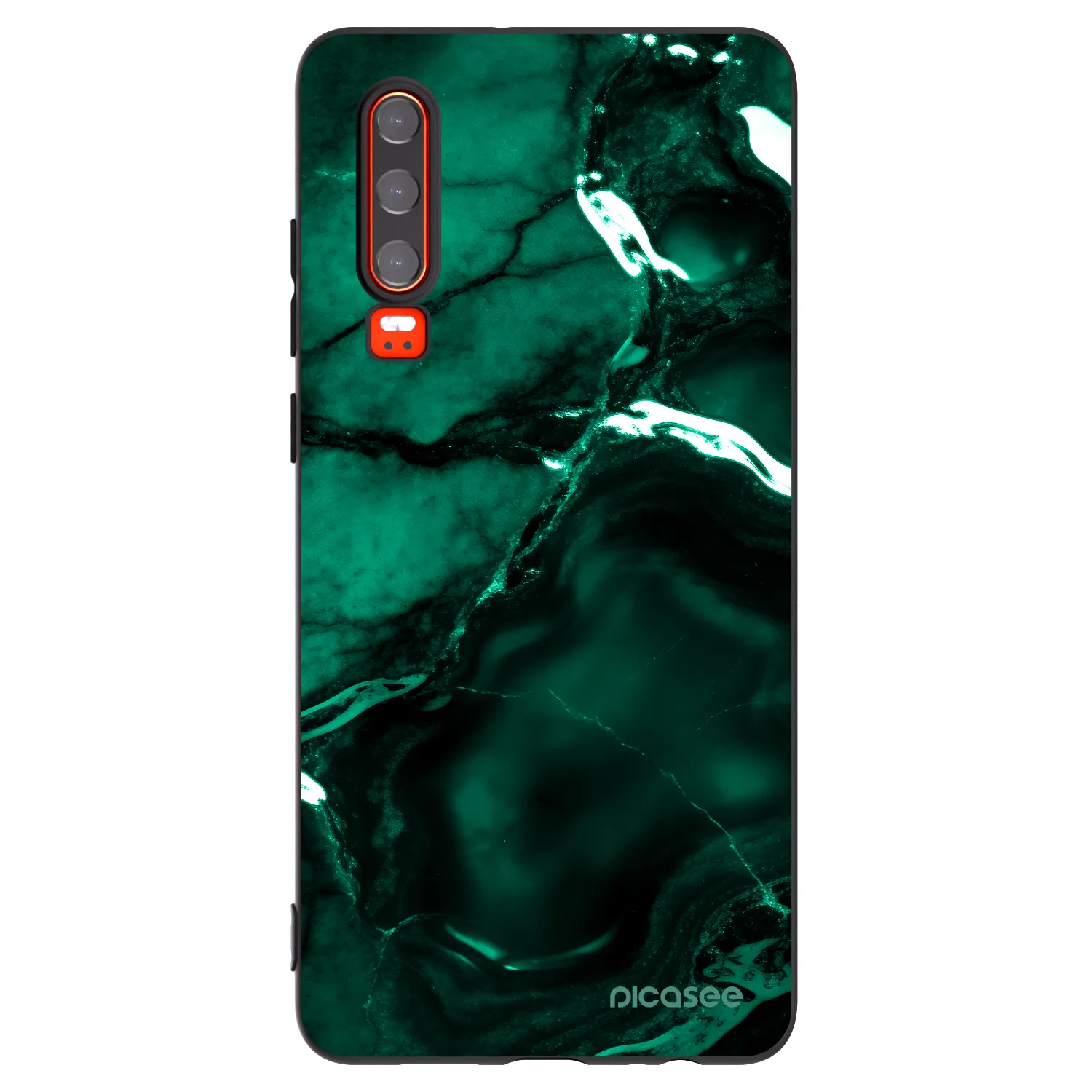 Picasee silikonový černý obal pro Huawei P30 - Dark emerald