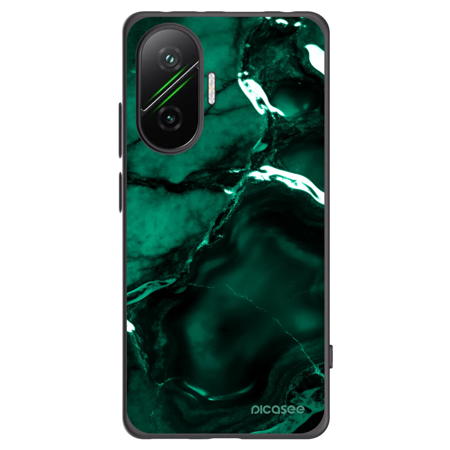 Picasee silikonový černý obal pro Xiaomi Poco F7 5G - Dark emerald