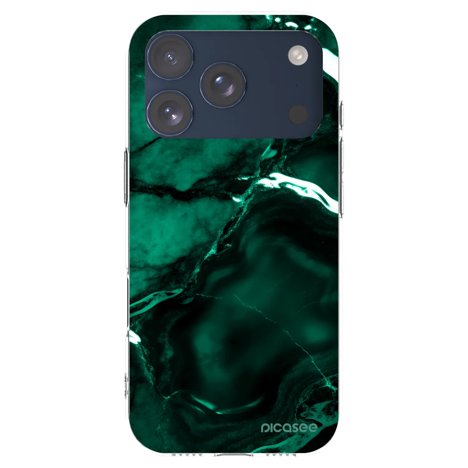 Picasee silikonový průhledný obal pro Apple iPhone 17 Pro - Dark emerald