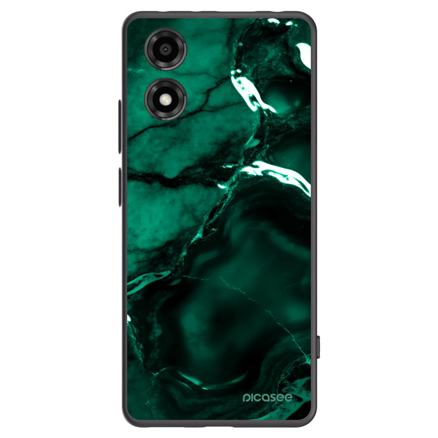 Picasee silikonový černý obal pro Motorola Moto E14 - Dark emerald
