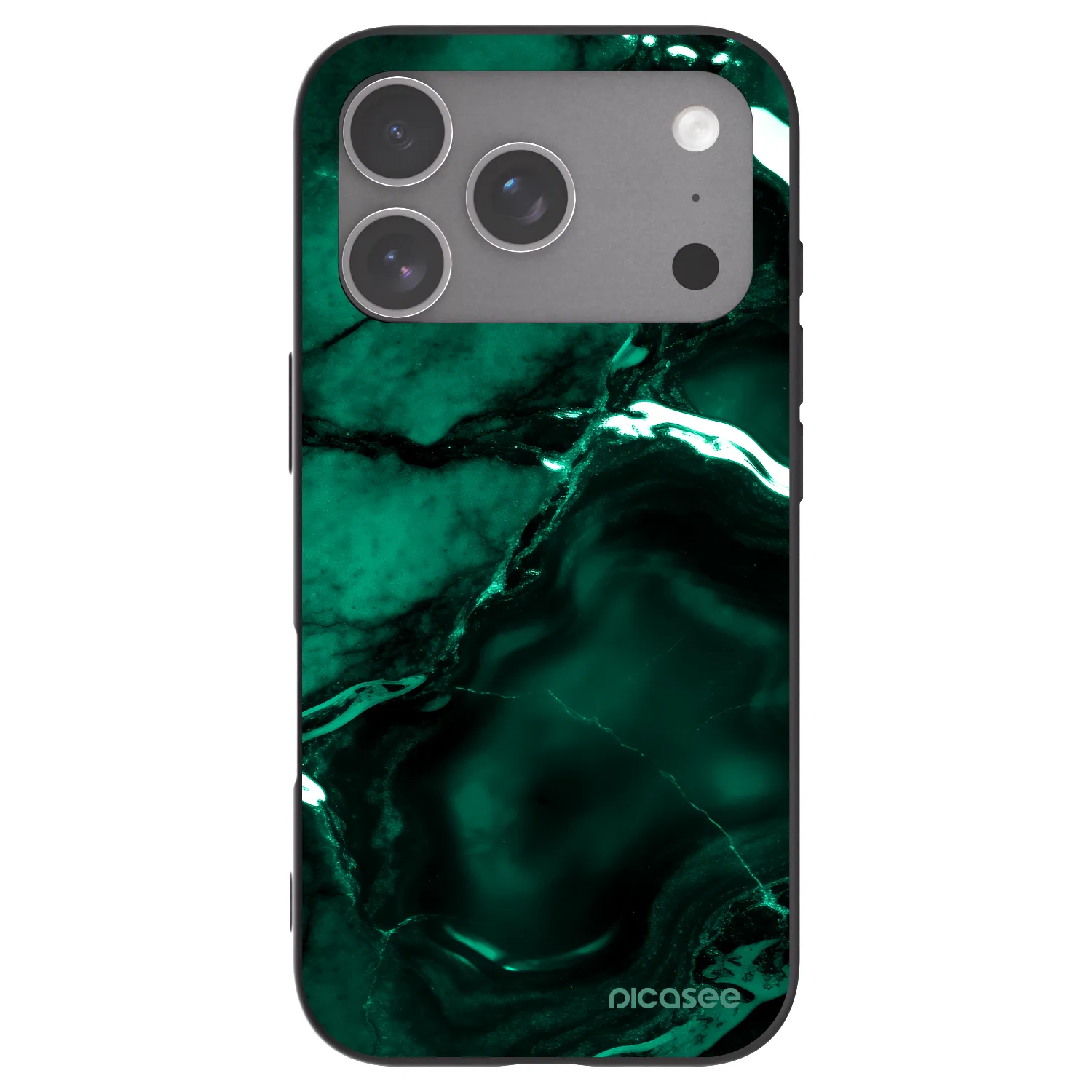 Picasee silikonový černý obal pro Apple iPhone 18 Pro - Dark emerald