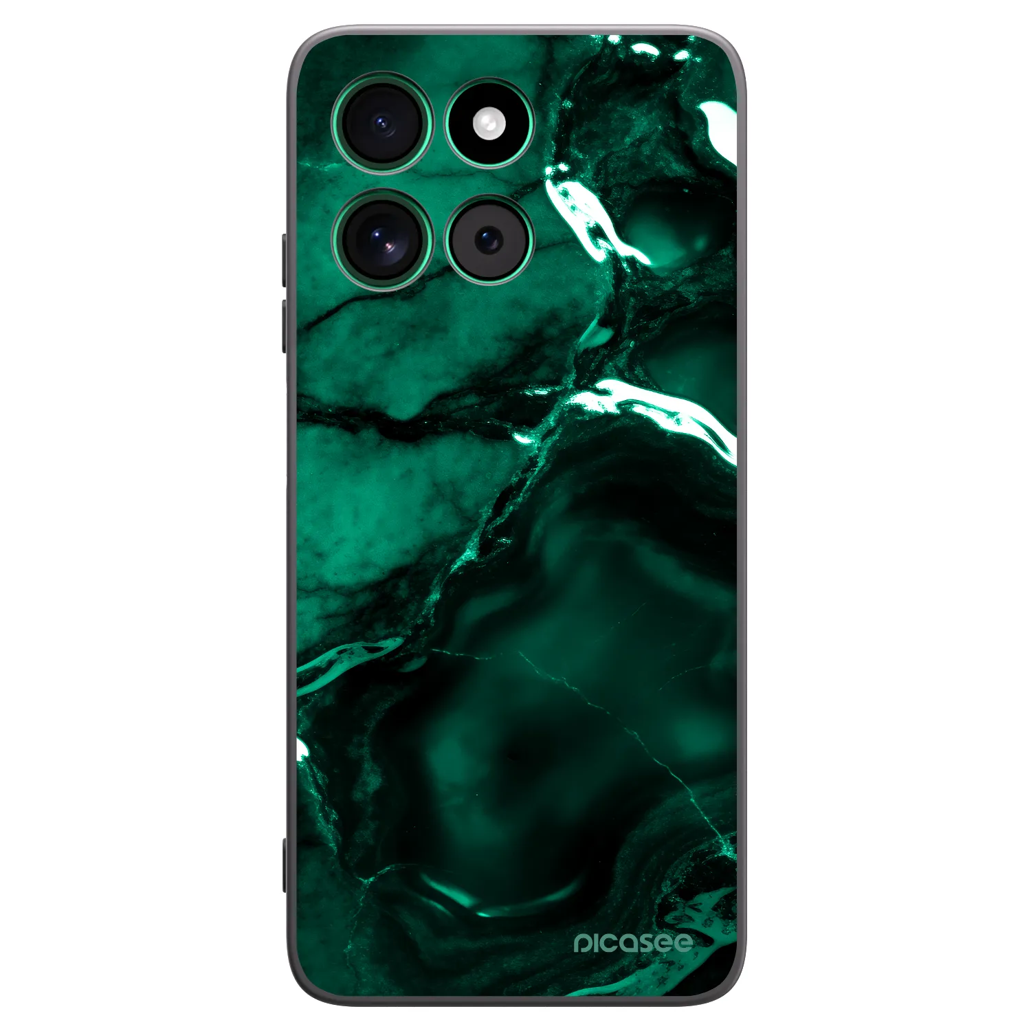 Picasee silikonový černý obal pro Motorola Moto G57 Power - Dark emerald