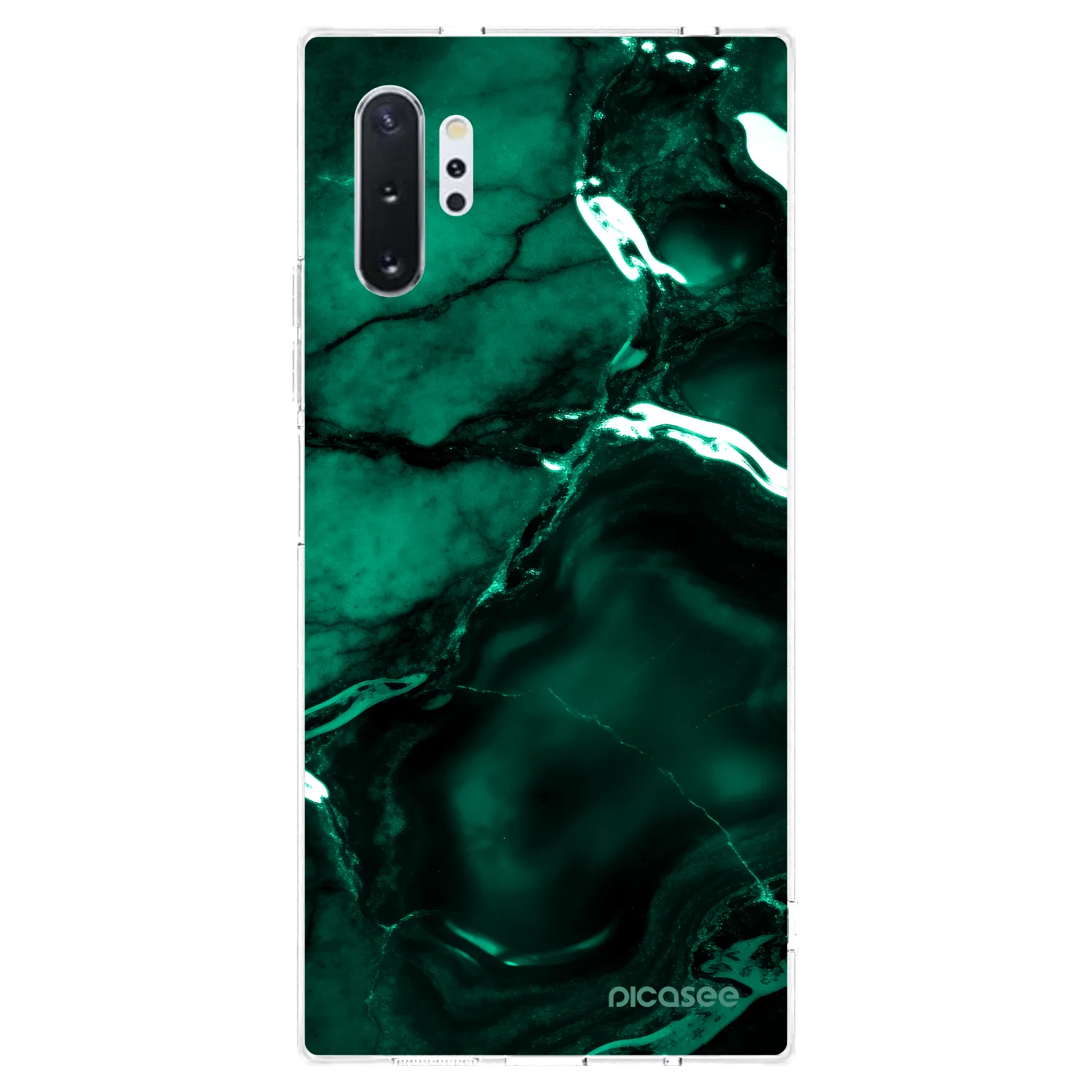 Picasee silikonový průhledný obal pro Samsung Galaxy Note 10+ N975F - Dark emerald