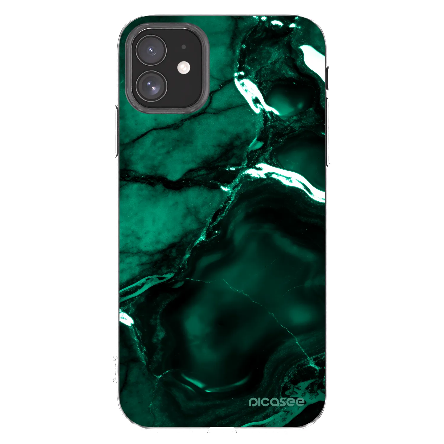 Picasee silikonový průhledný obal pro Apple iPhone 11 - Dark emerald