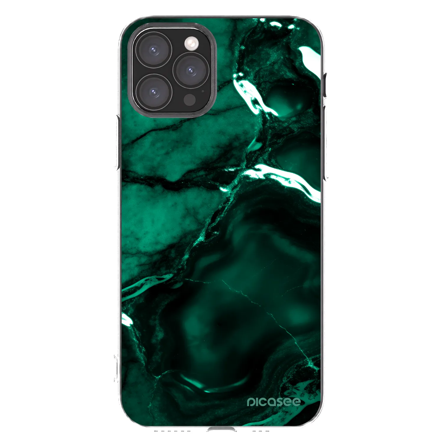 Picasee silikonový průhledný obal pro Apple iPhone 11 Pro - Dark emerald