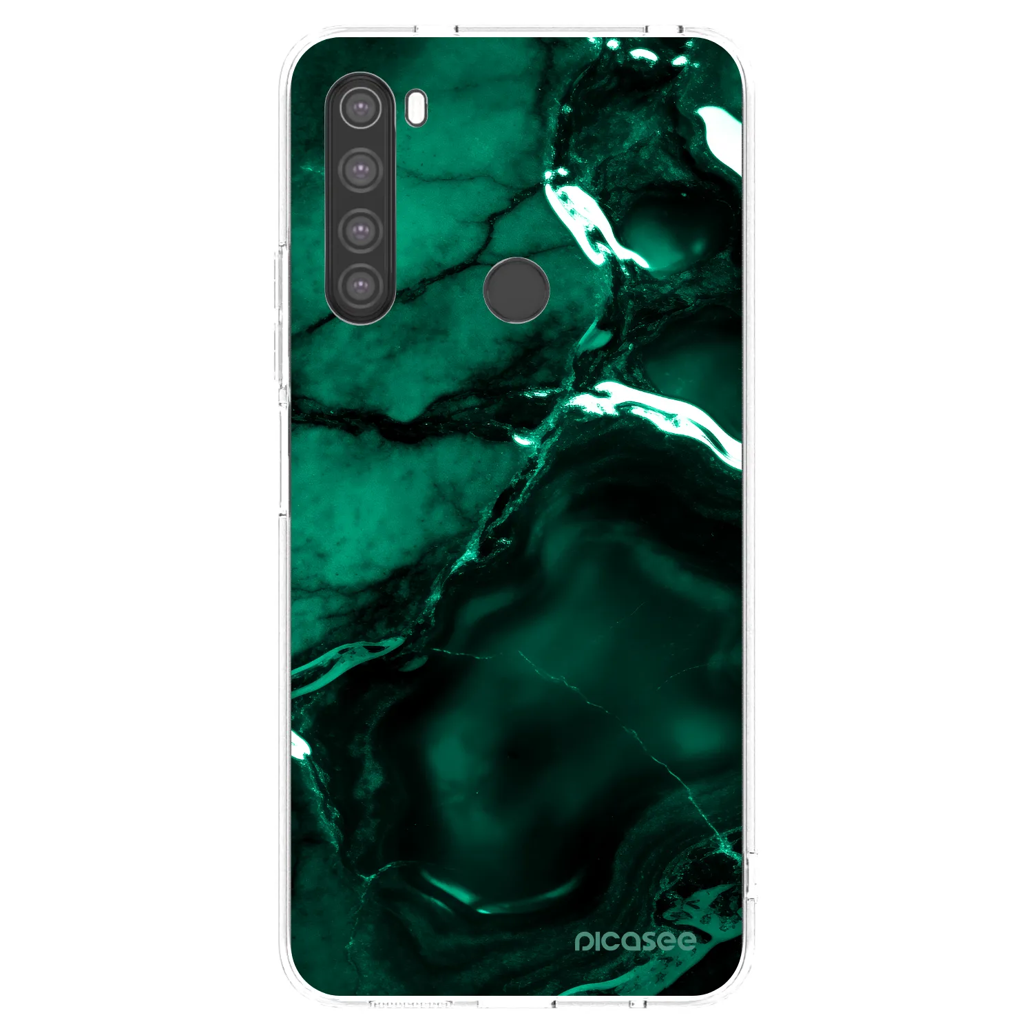 Picasee silikonový průhledný obal pro Xiaomi Redmi Note 8 - Dark emerald