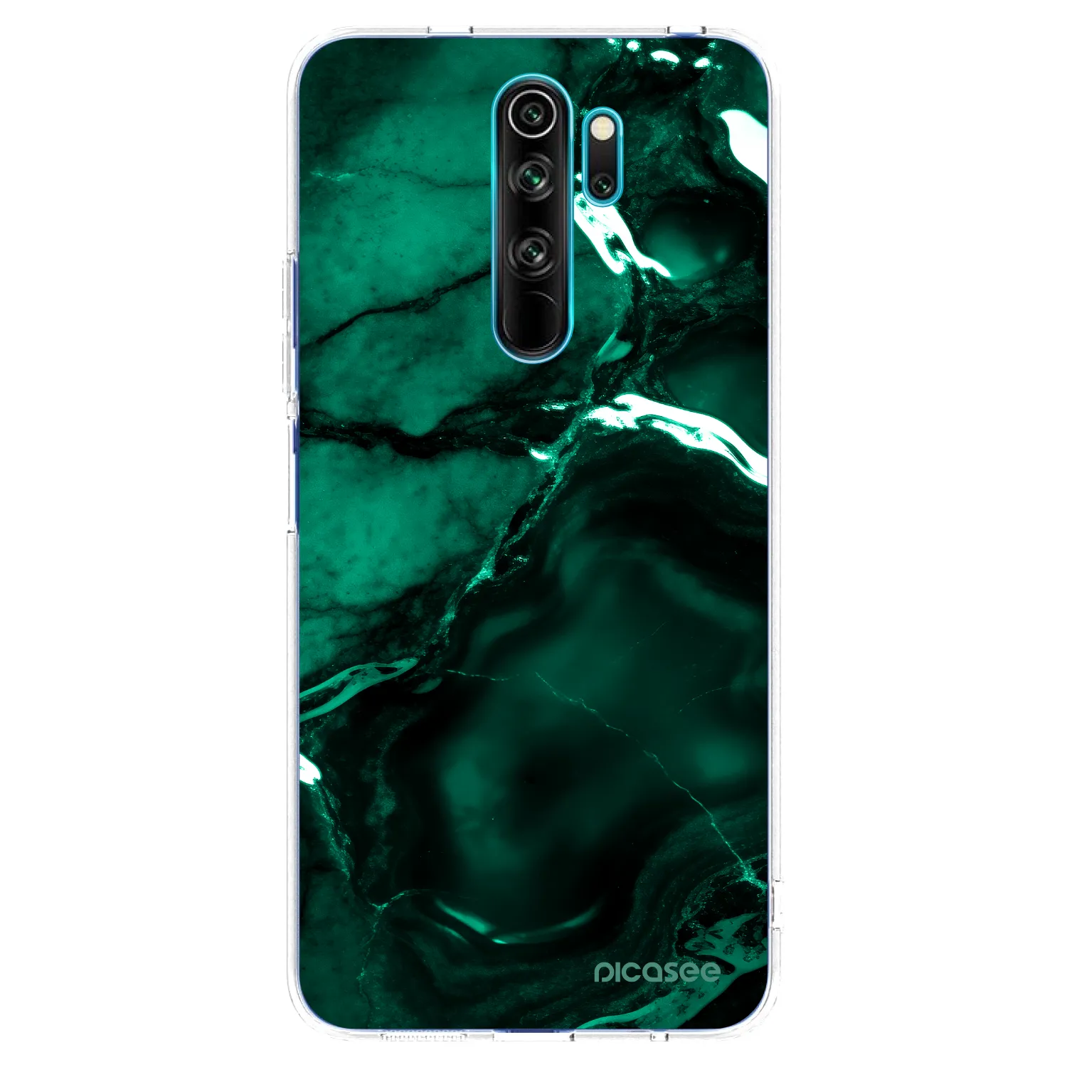 Picasee silikonový průhledný obal pro Xiaomi Redmi Note 8 Pro - Dark emerald