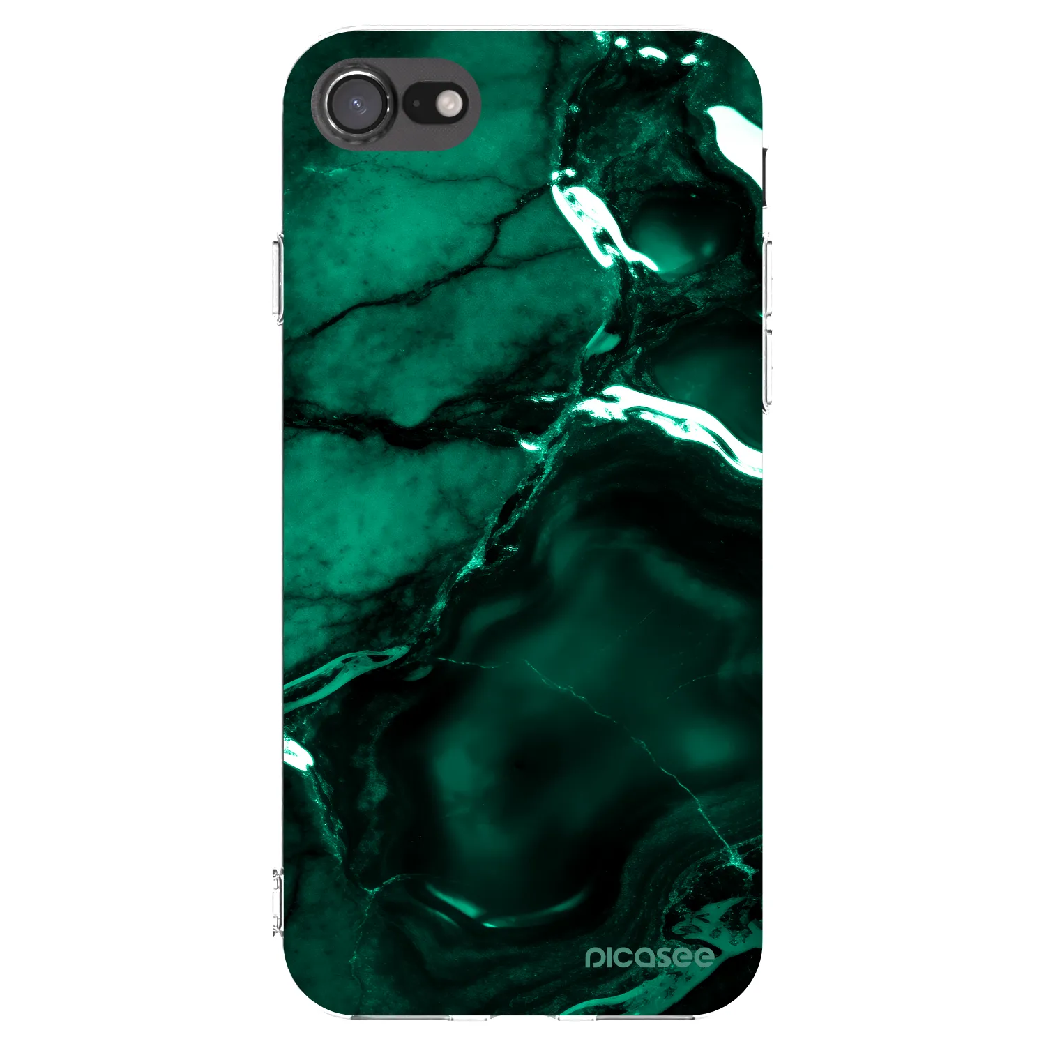 Picasee silikonový průhledný obal pro Apple iPhone SE 2020 - Dark emerald