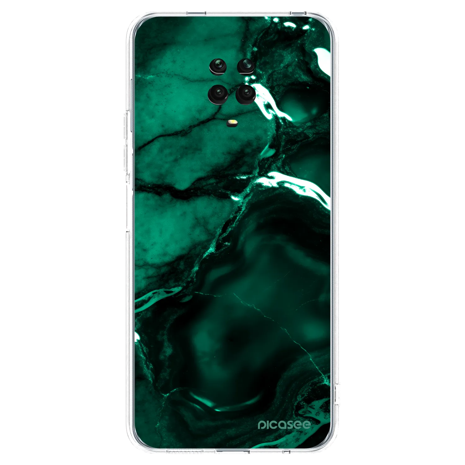 Picasee silikonový průhledný obal pro Xiaomi Redmi Note 9S - Dark emerald