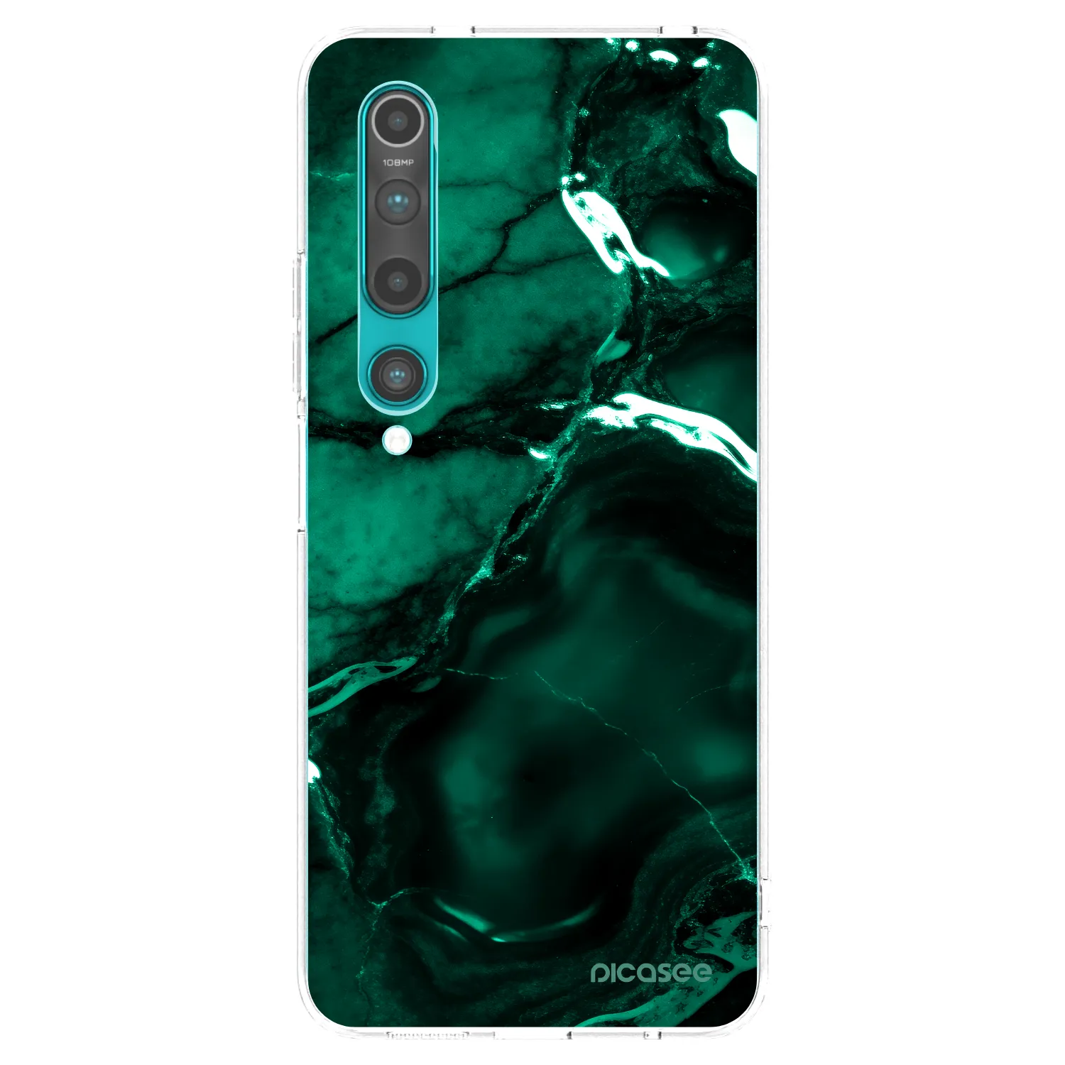 Picasee silikonový průhledný obal pro Xiaomi Mi 10 - Dark emerald