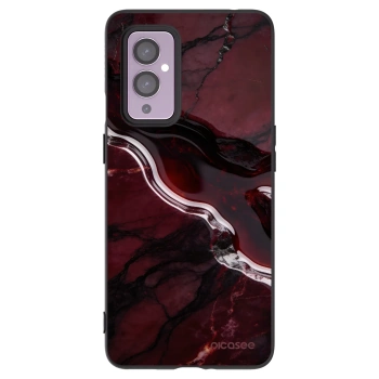 Picasee silikonový černý obal pro OnePlus 9 - Cherry stone